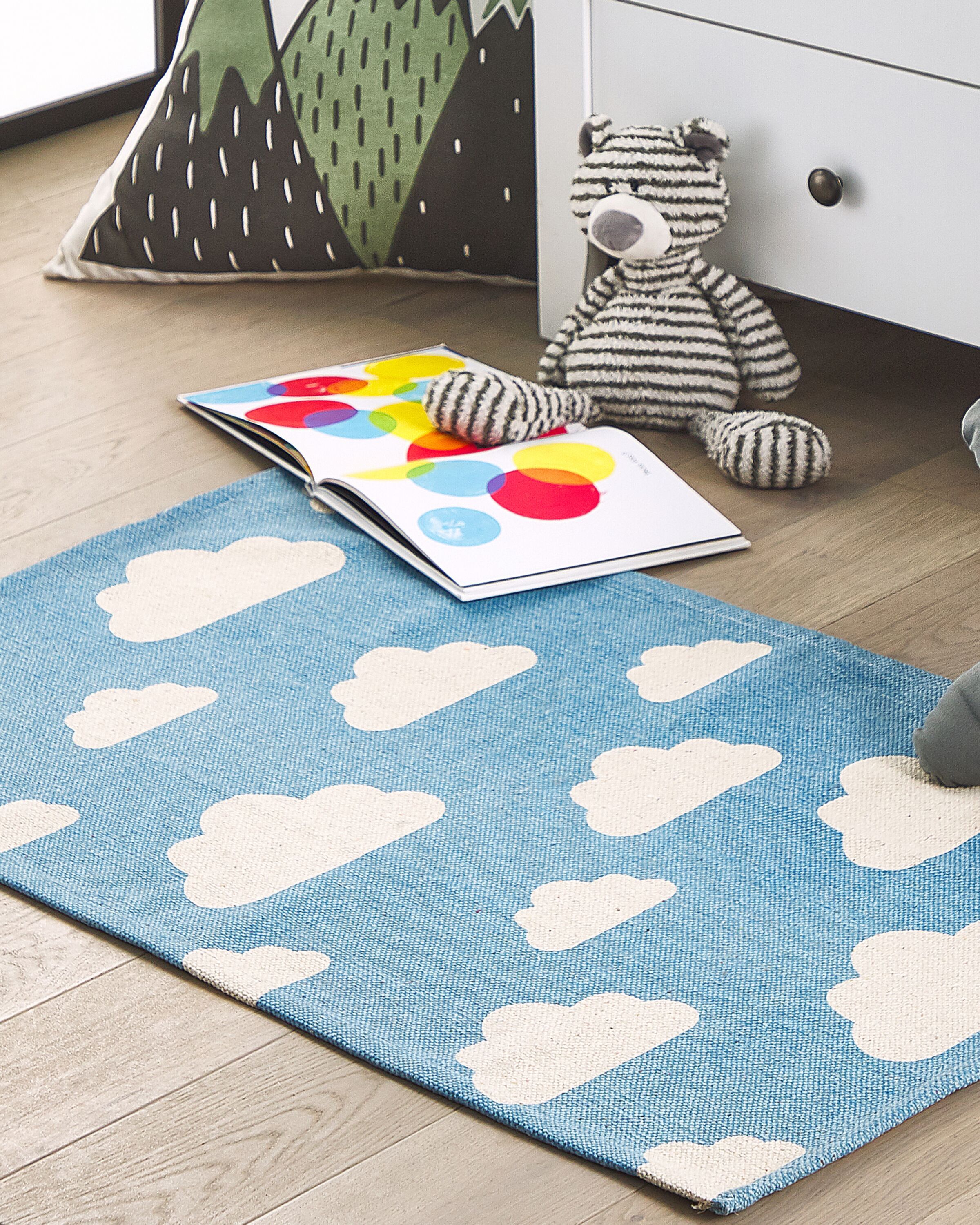 Kids Rug GWALIJAR Blue 60 x 90 cm Cotton