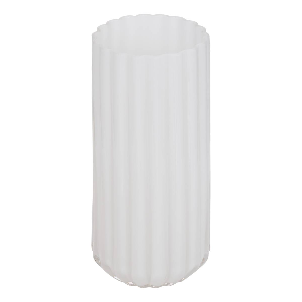 Vase "Fleur de rose" white, H.28 cm