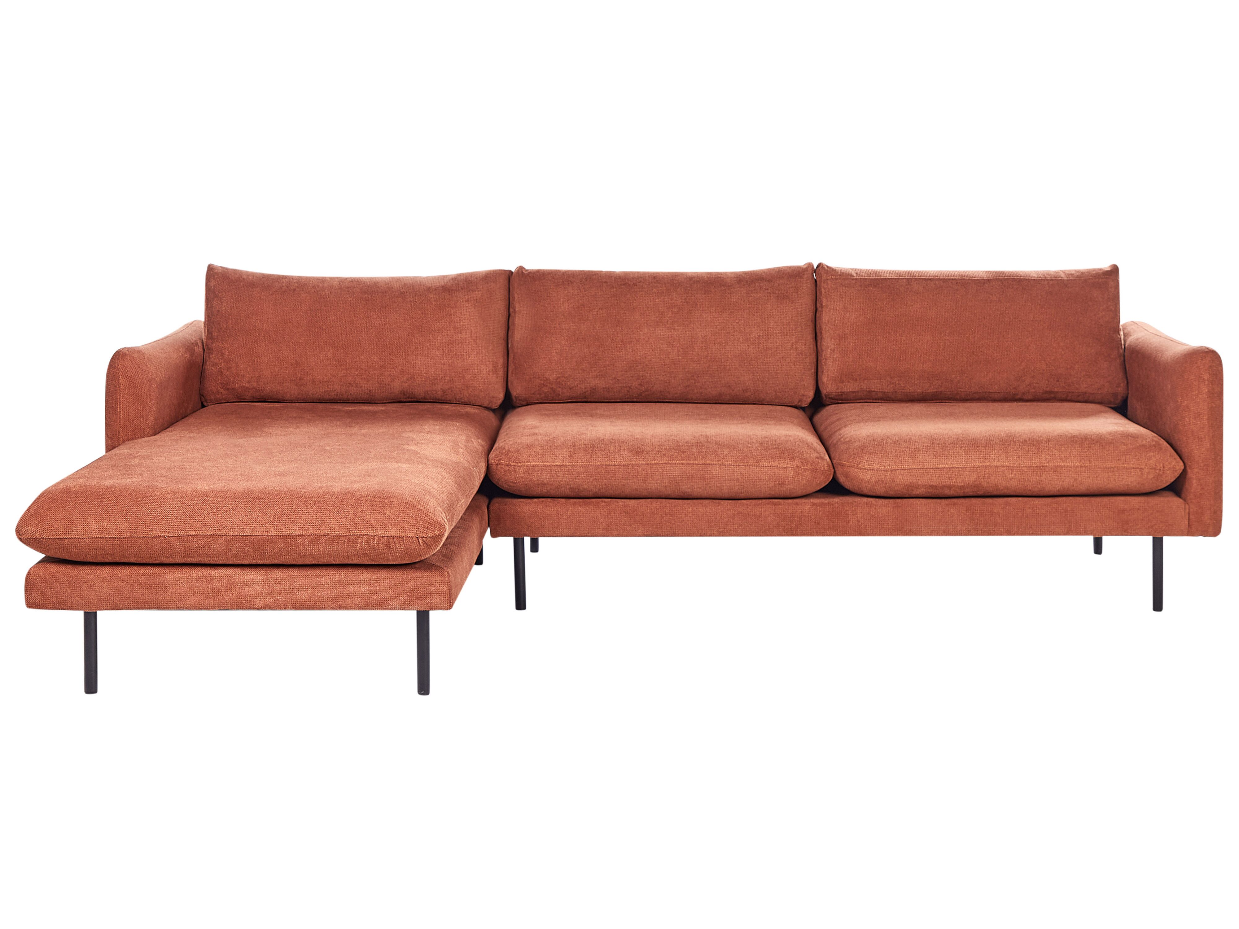Corner Sofa 4 Seater VINTERBRO Chenille Golden Brown Right Hand