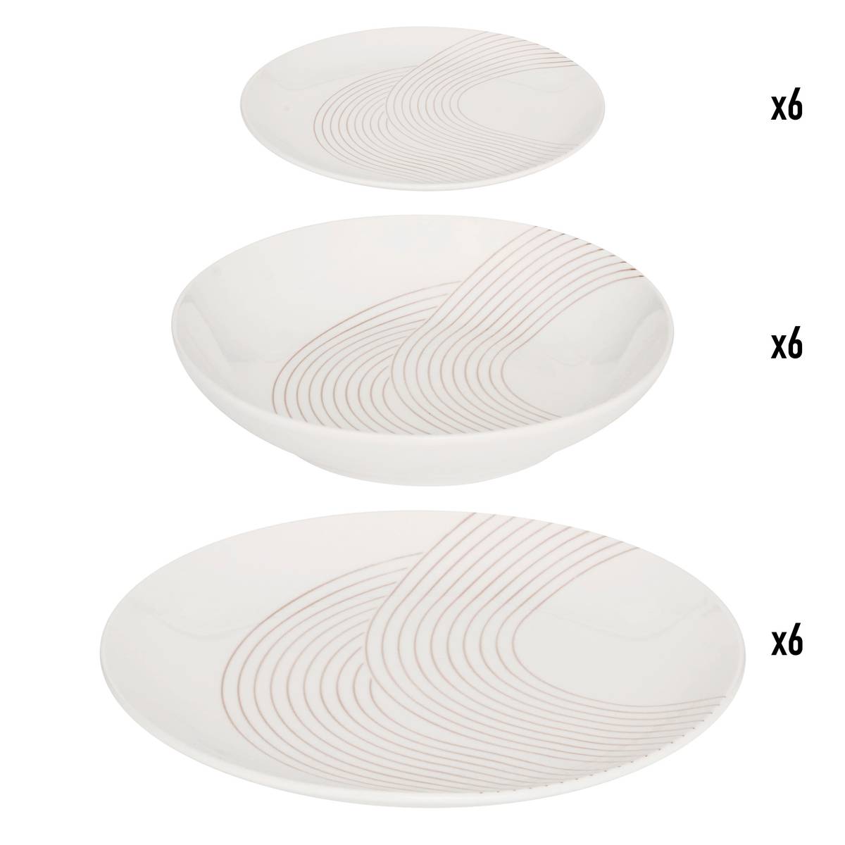 Tableware Set "Sky Lounge" Porcelain, 18 pieces, White