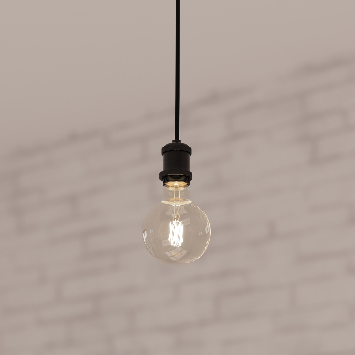Metal suspension lamp Black, D.5 cm