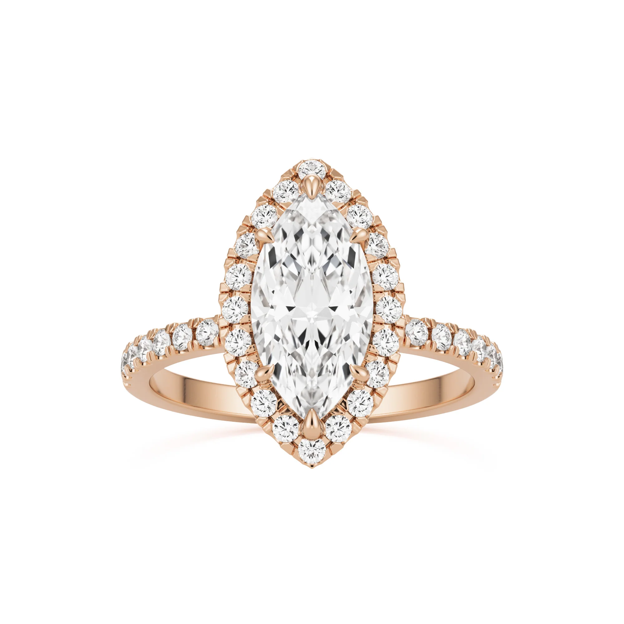 The Marquise Halo Pavé