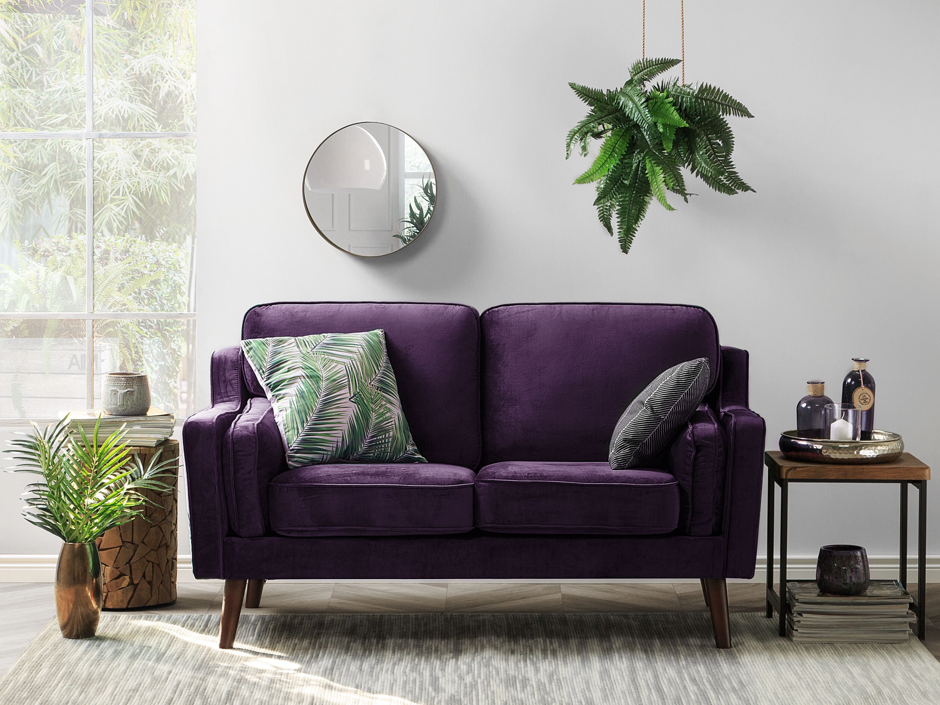 Sofa 2 Seater LOKKA Velvet Purple