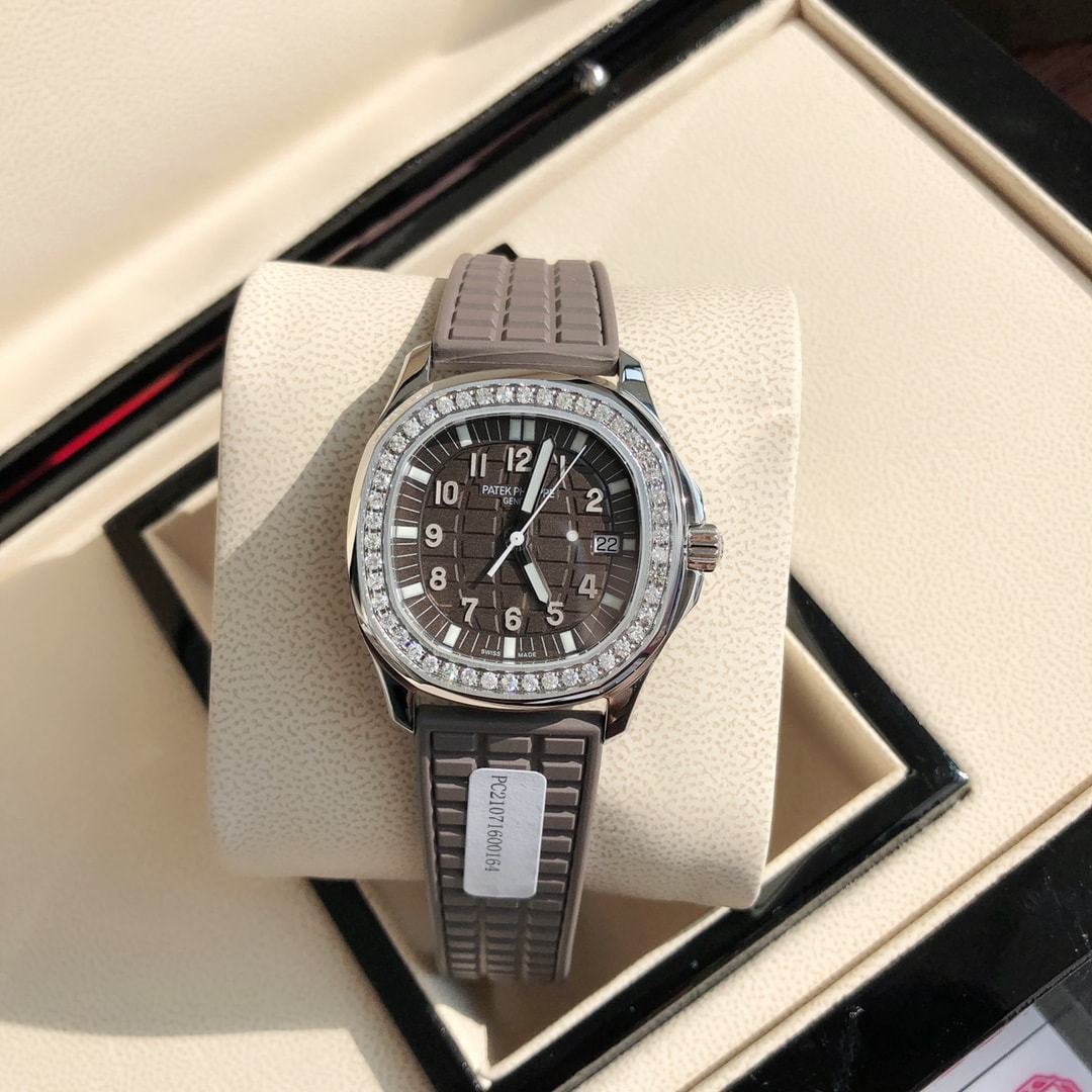 Fake Patek Philippe Replica Watch Aquanaut Ladies Stainless Steel Brown Dial 5067A-023 TWF(1:1 replica) - Elite Watch Atelier