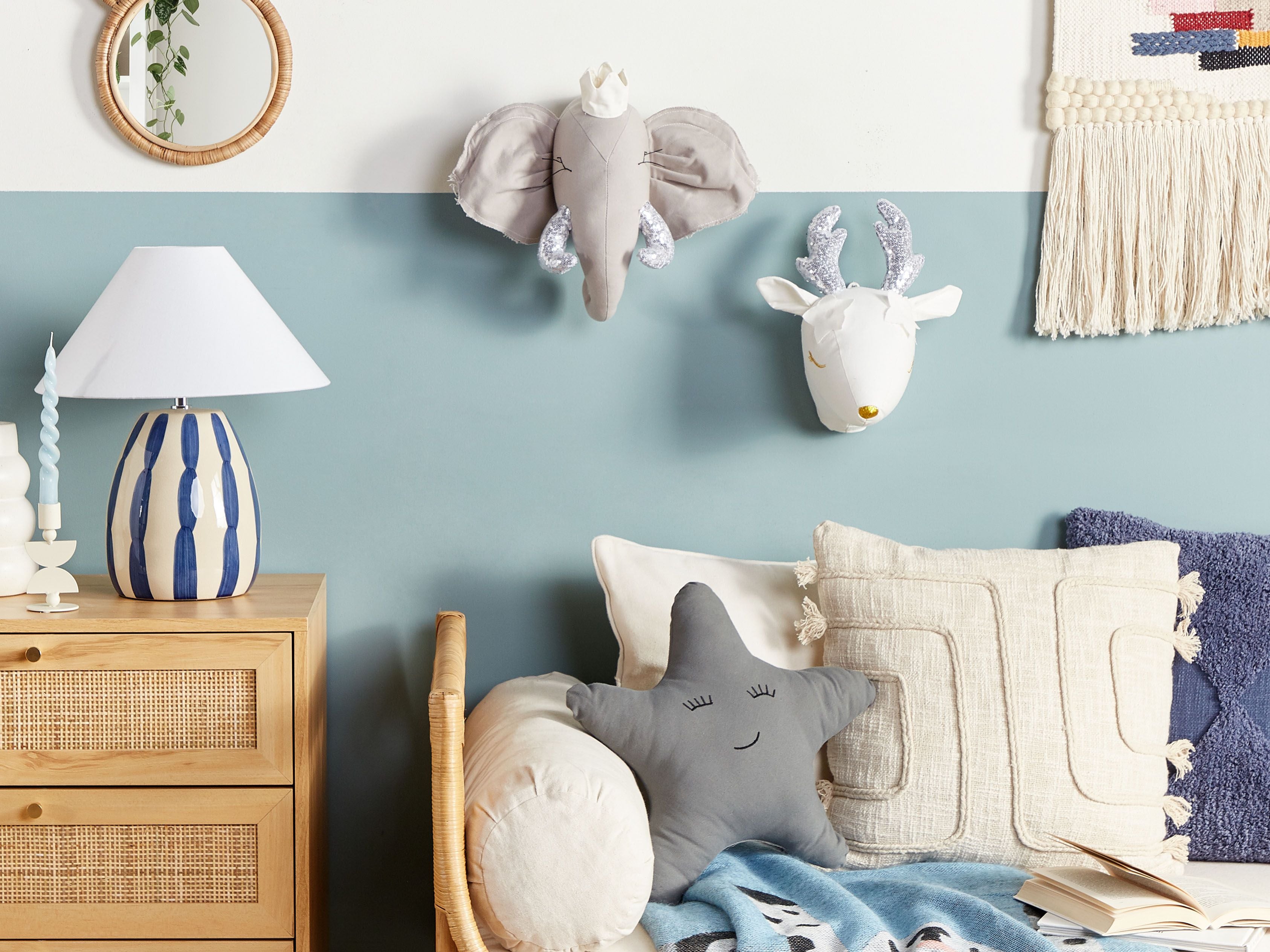 Kids Wall Decor Roe Deer SUZY Cotton 29 cm White