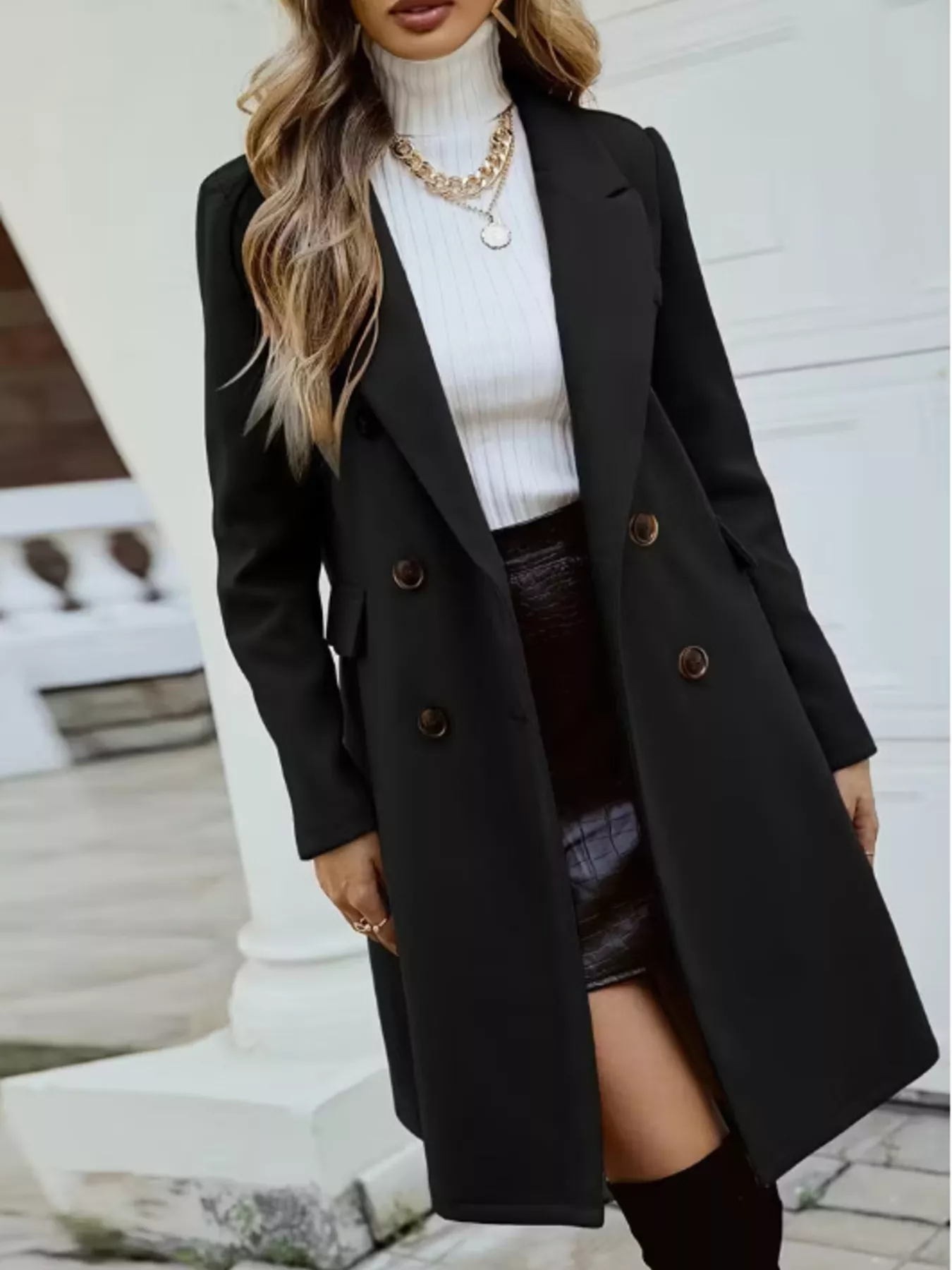 Double-Breasted Longline Coat - ZKZOOK