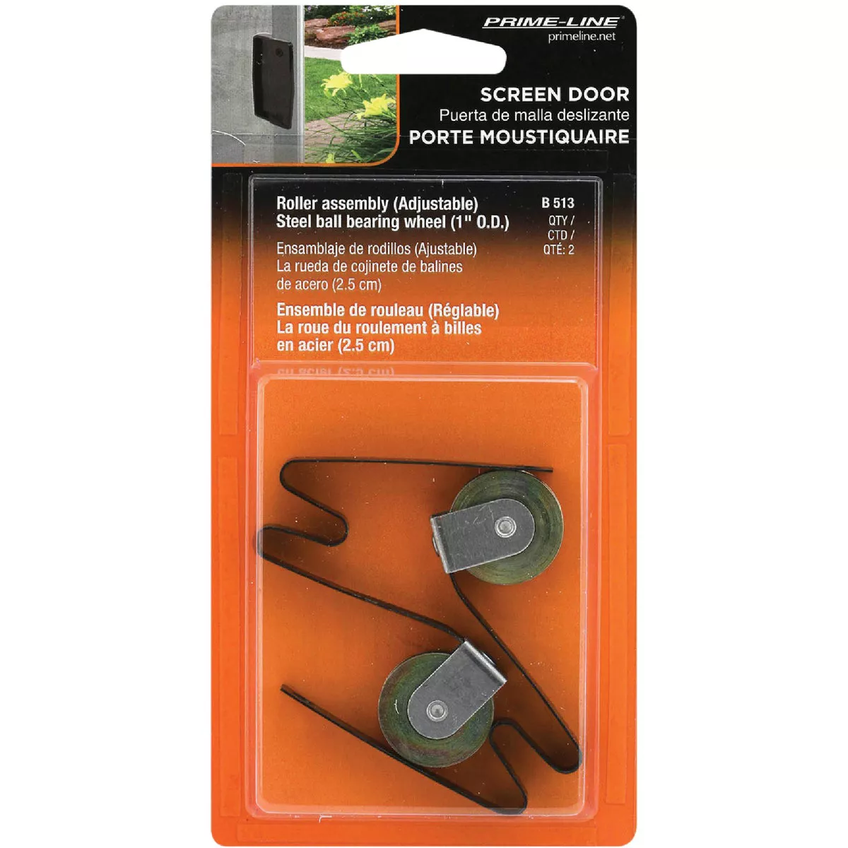 Prime-Line 1 In. Steel Screen Door Tension Springs with Steel Roller (2-pack)