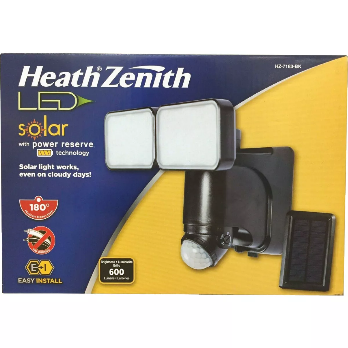 Globe Electric Black Motion Activated 180 Deg Twin Head LED Solar Powered Security Light Fixture, 1100 Lumen