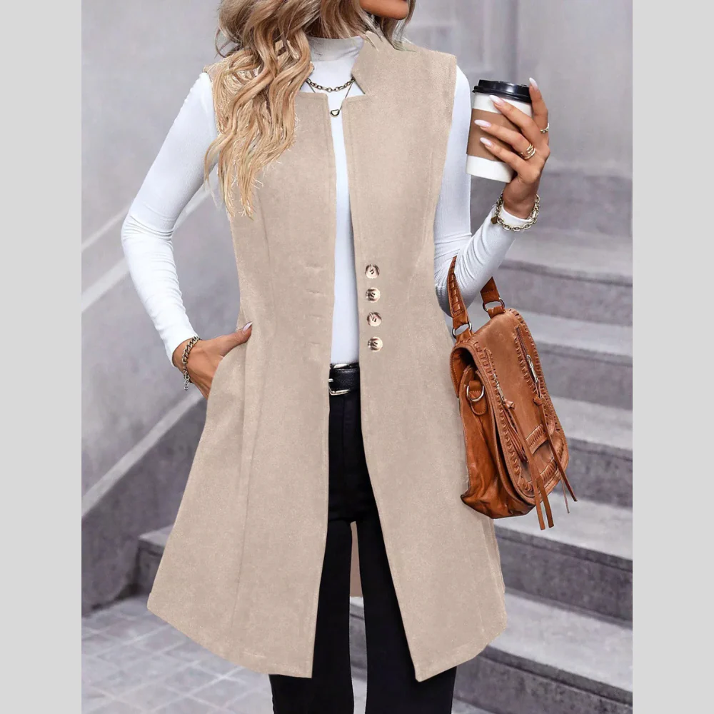 Button-Down Longline Vest Coat - ZKZOOK