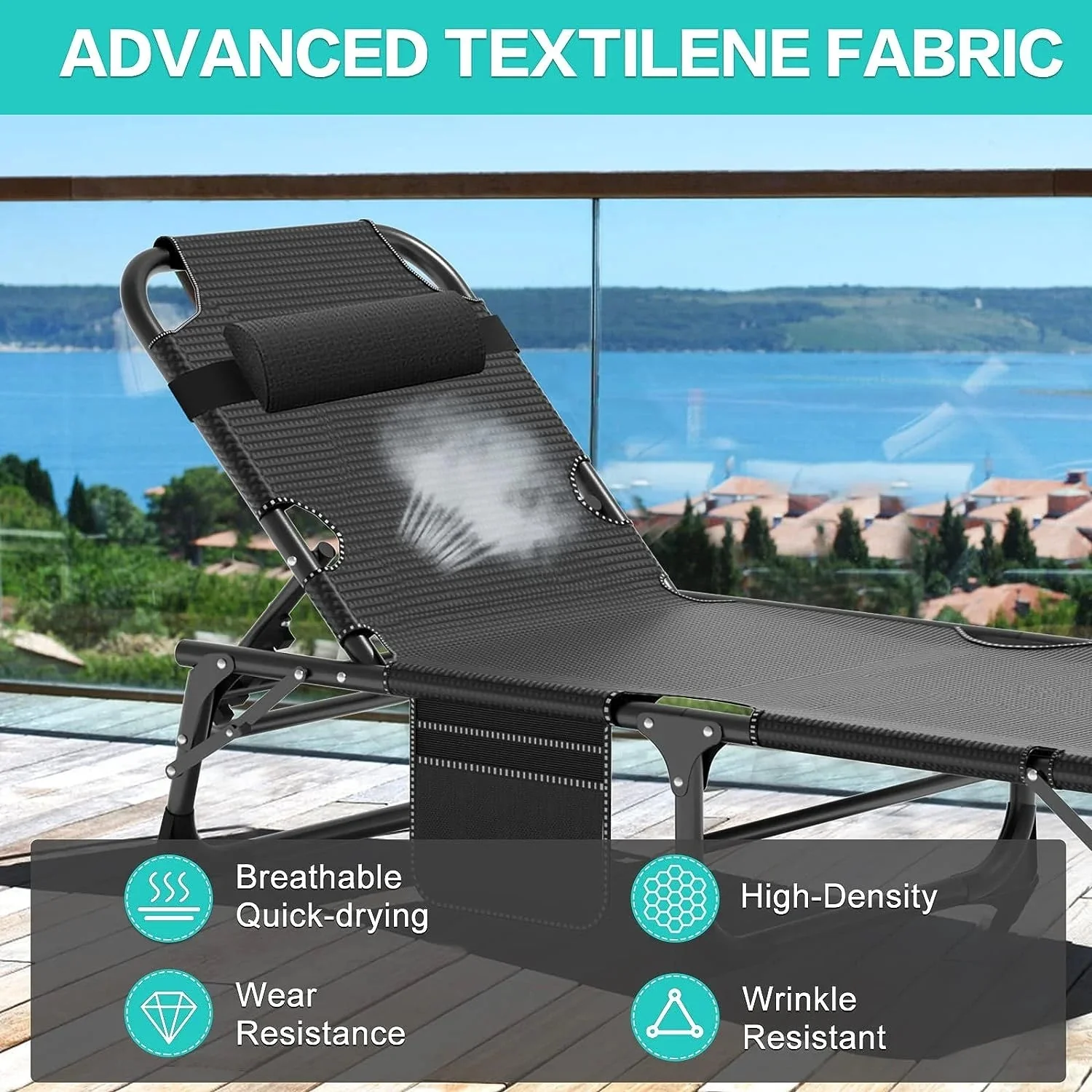 Slsy 5-Position Adjustable Folding Lounge Chair And Cot - 75.2" x 25.6" x 11.8" - Image 85 Slsy 5-Position Adjustable Folding Lounge Chair And Cot - 75.2" x 25.6" x 11.8" - Image 85
