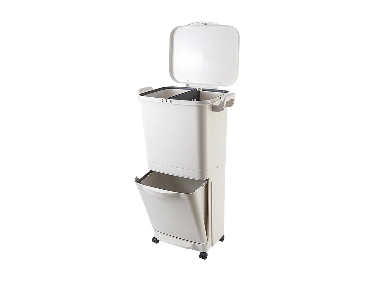 Poubelle tri sélectif avec roulettes VALORIS 45L