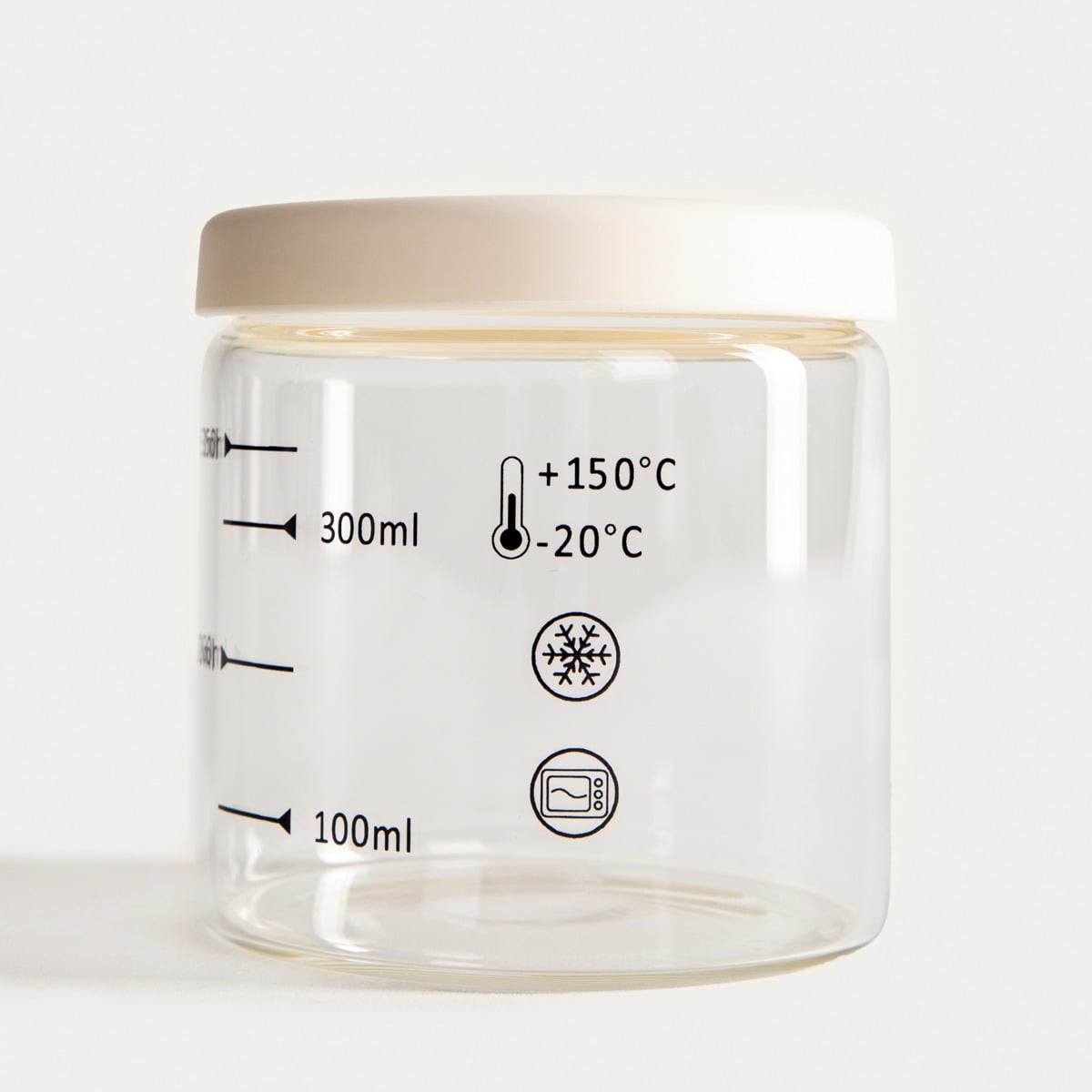 Pojemnik NEGO z miarką i śmietankowym wieczkiem 410 ml