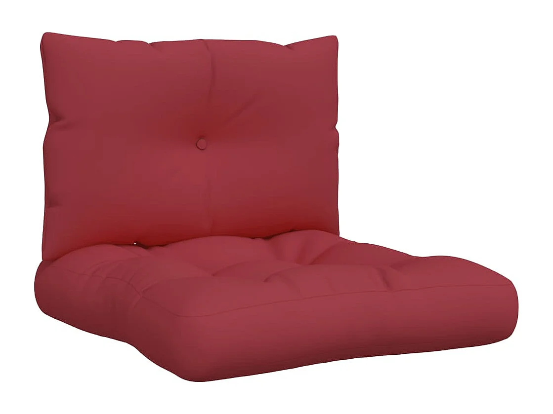 Coussins de palette lot de 2 rouge bordeaux tissu