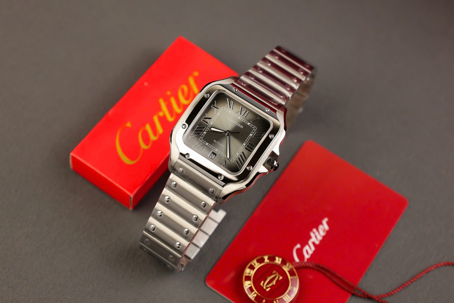 Cartier Santos Replica 11 Watch Gray Dial AF Factory 39.8mm - Top club