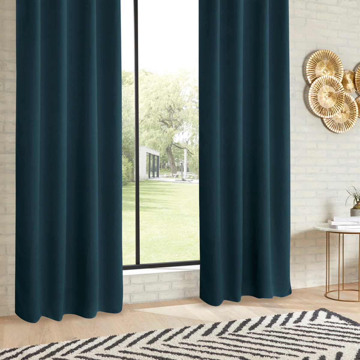 Blackout curtain "Odelie" Aegean Blue, 140x260 cm