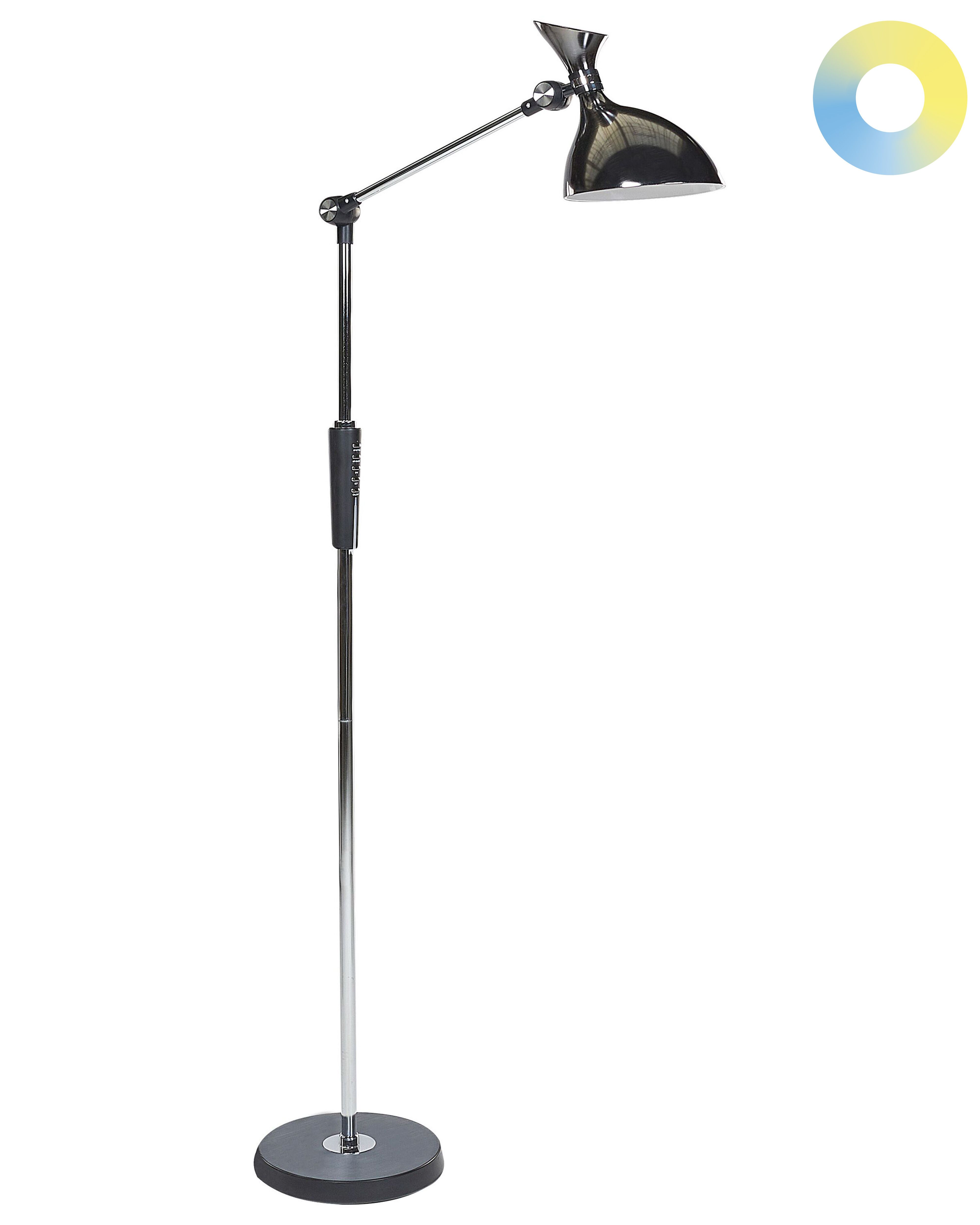LED Floor Lamp ANDROMEDA with Dimmer Metal Silver