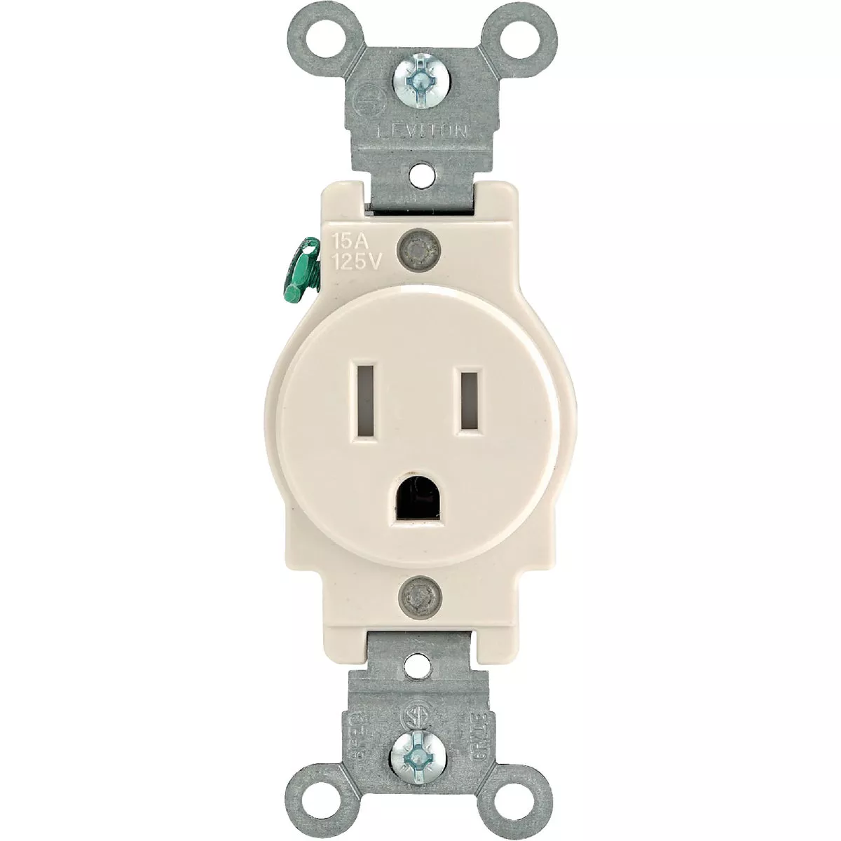 Leviton 15A Light Almond Commercial Grade 5-20R Tamper Resistant Single Outlet