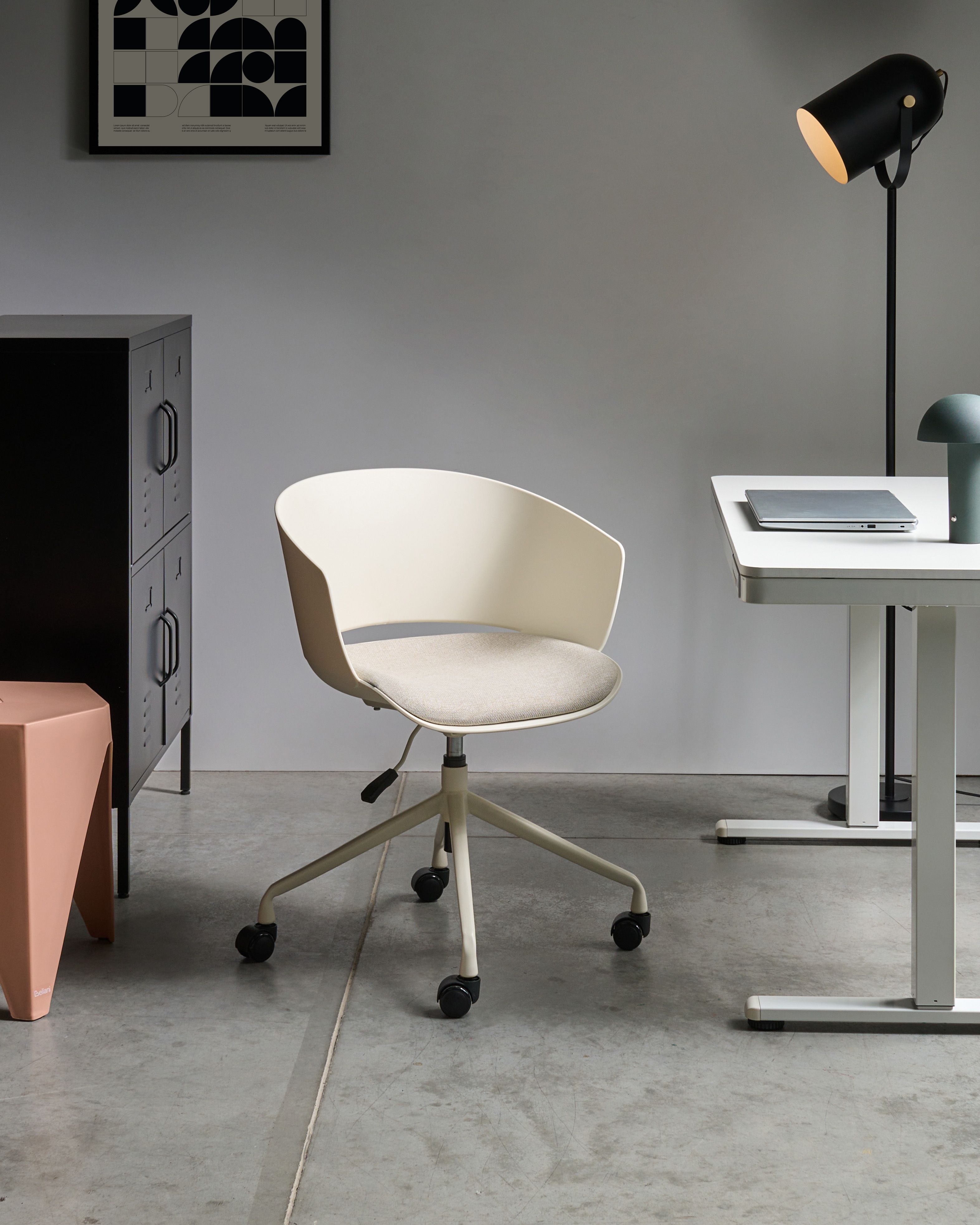 Office Chair GLEEFUL Fabric Off-White