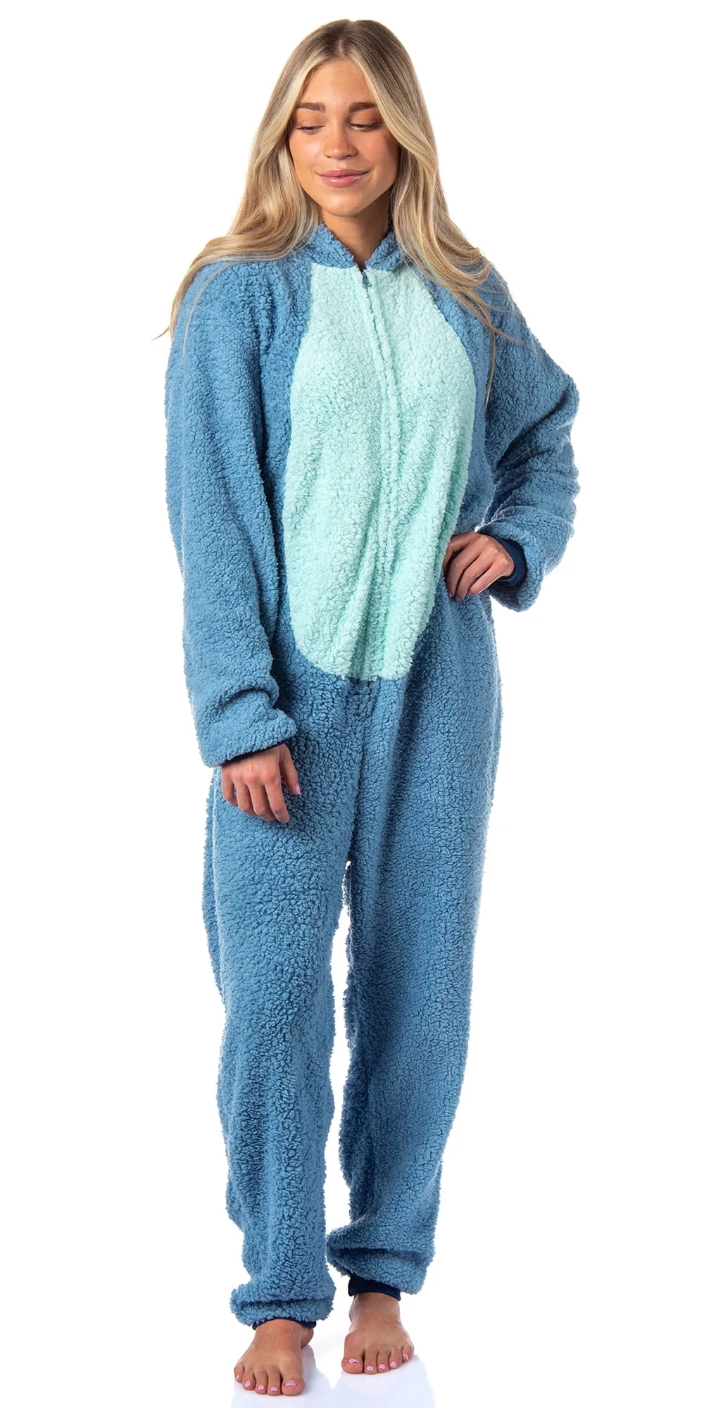 Disney Lilo And Stitch Adult Unisex Stitch Costume Sherpa Fleece One Piece Pajama Union Suit - Image 4 Disney Lilo And Stitch Adult Unisex Stitch Costume Sherpa Fleece One Piece Pajama Union Suit - Image 4