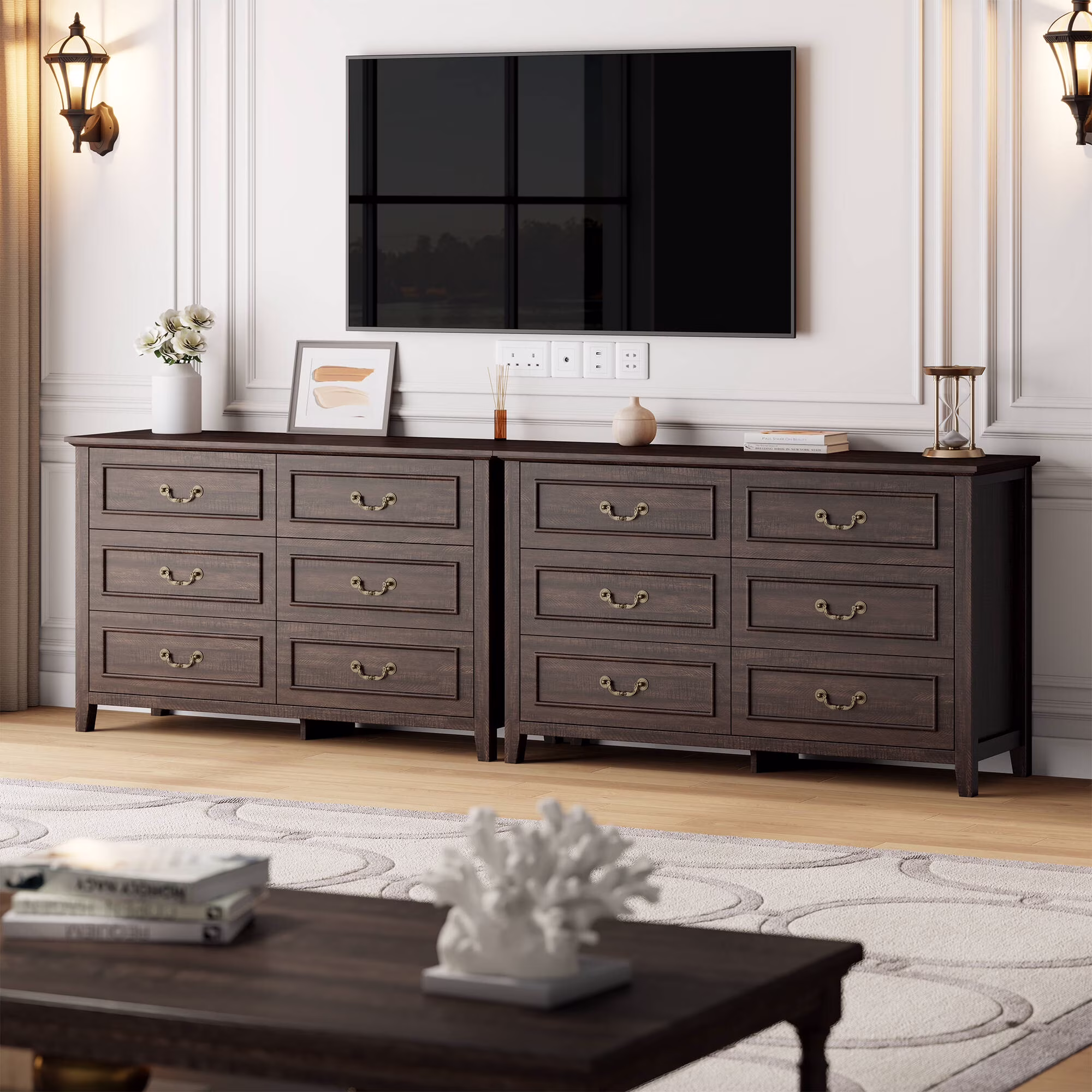 GIKPAL White Dresser for Bedroom, 6 Drawers Wood Dresser with Antique Handles, Farmhouse Rustic Chest of Drawers for Bedroom, Living Room, Entryway & Hallway - Image 4