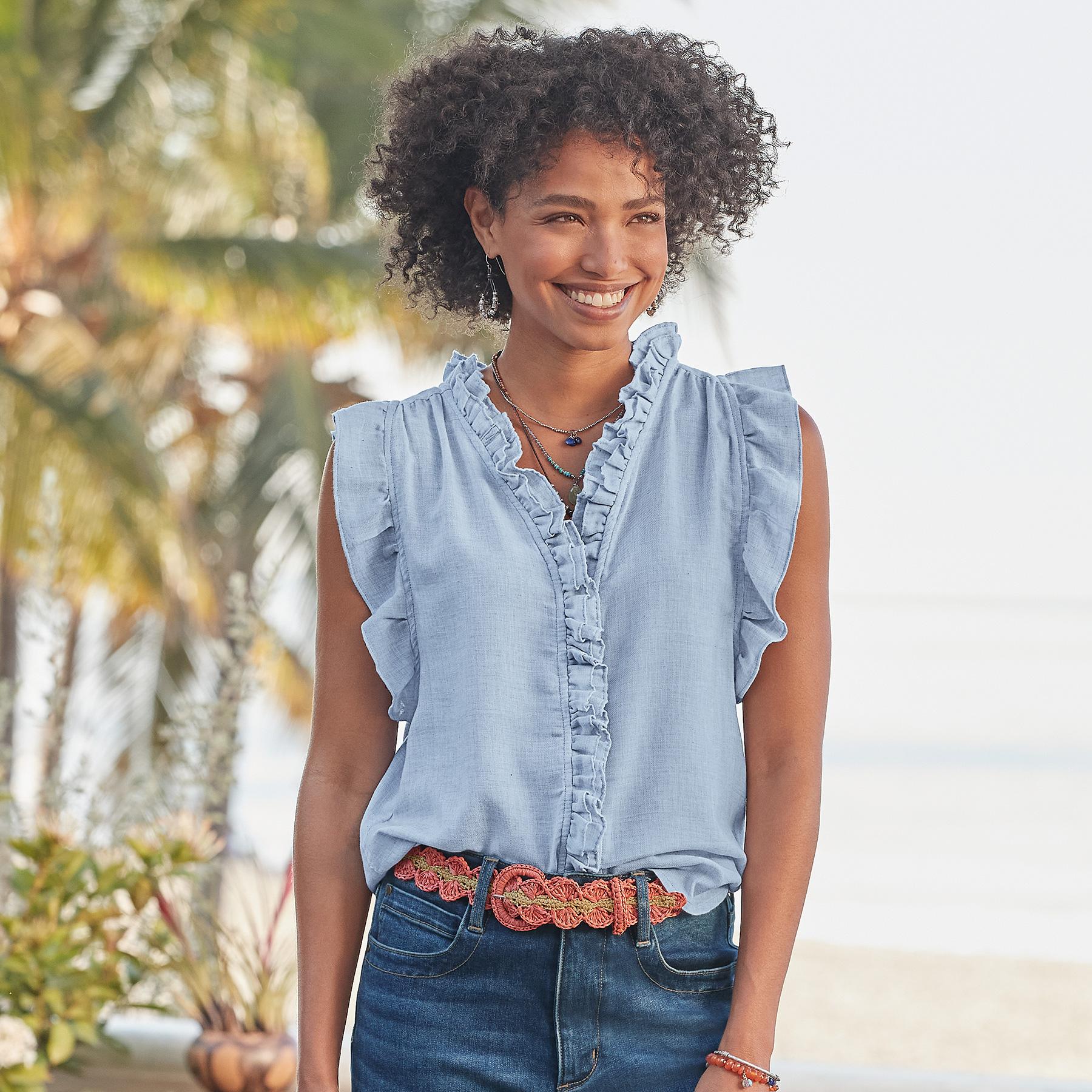 Milla Chambray Top - Sundance Clothing