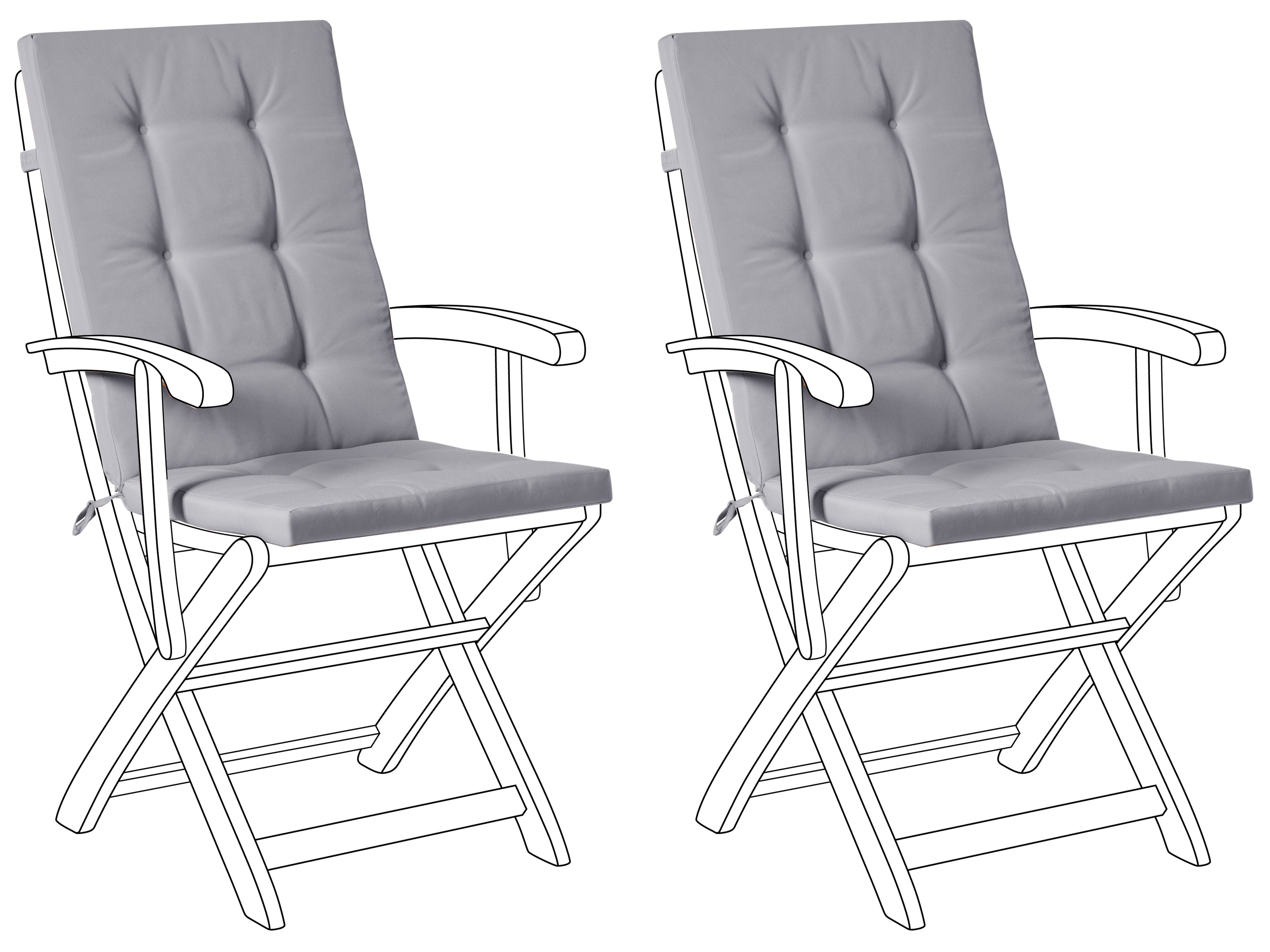 Set of 2 Back/Seat Cushions MAUI PREMIUM Light Grey