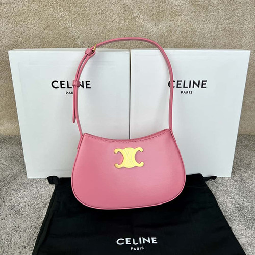 CELINE Tili Medium Cowhide Leather Handbag – Celine Inspired Designer Bag Pink