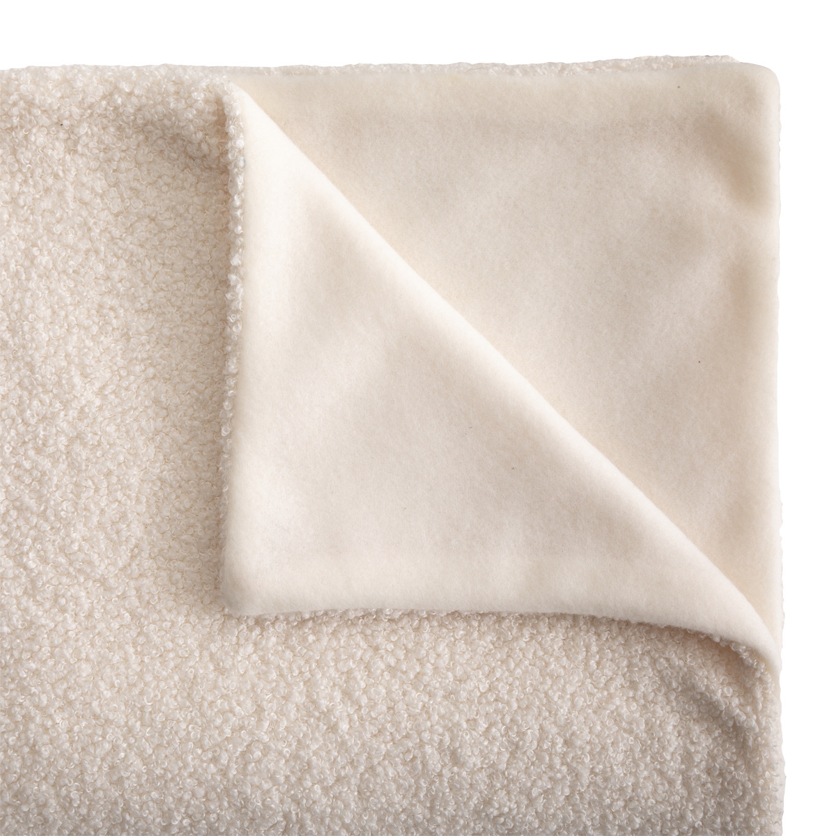 Faux fur plaid "3D Geo" Ivory white, 120x160 cm