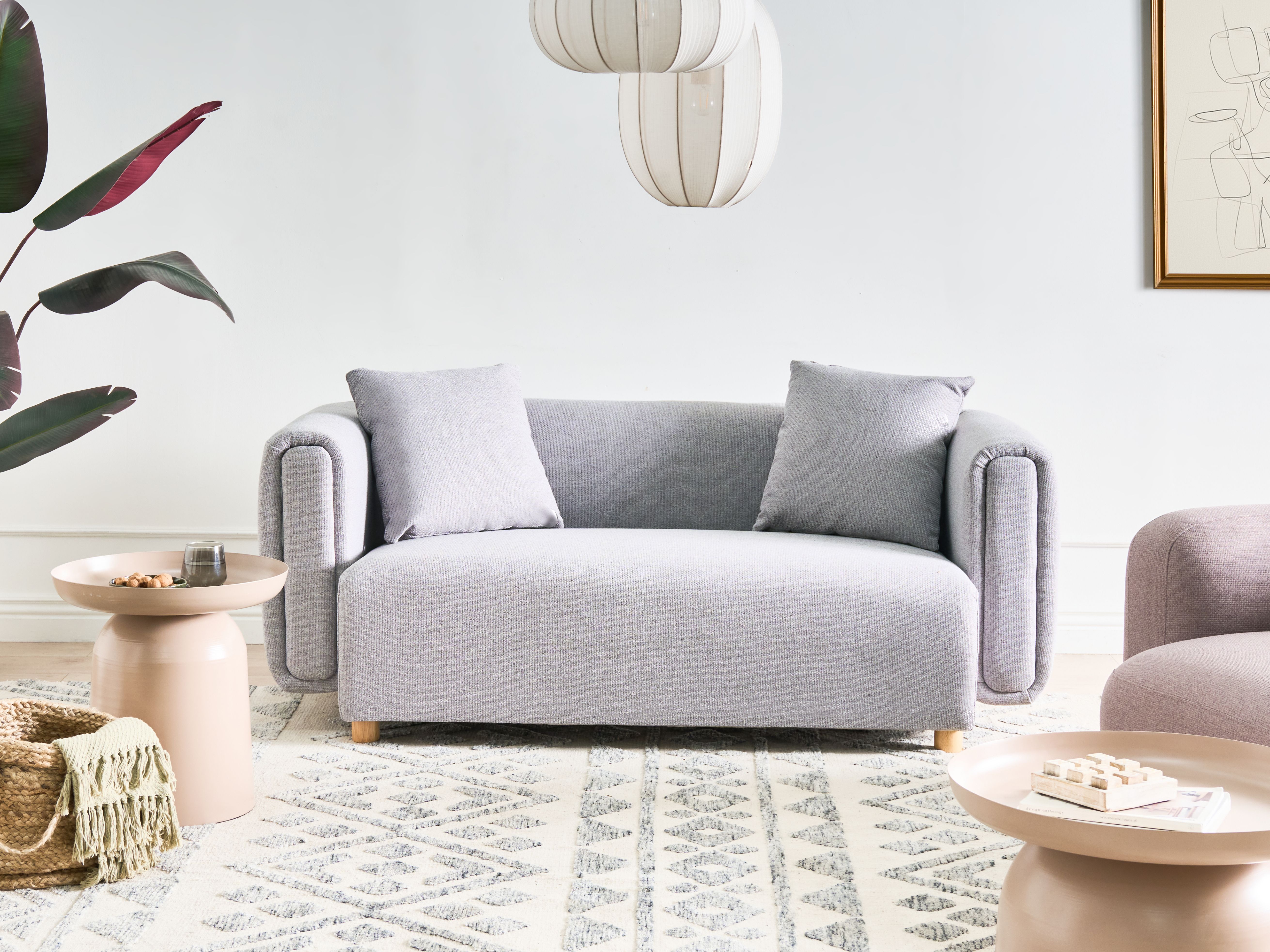 Sofa 2 Seater LILLEROD Fabric Grey