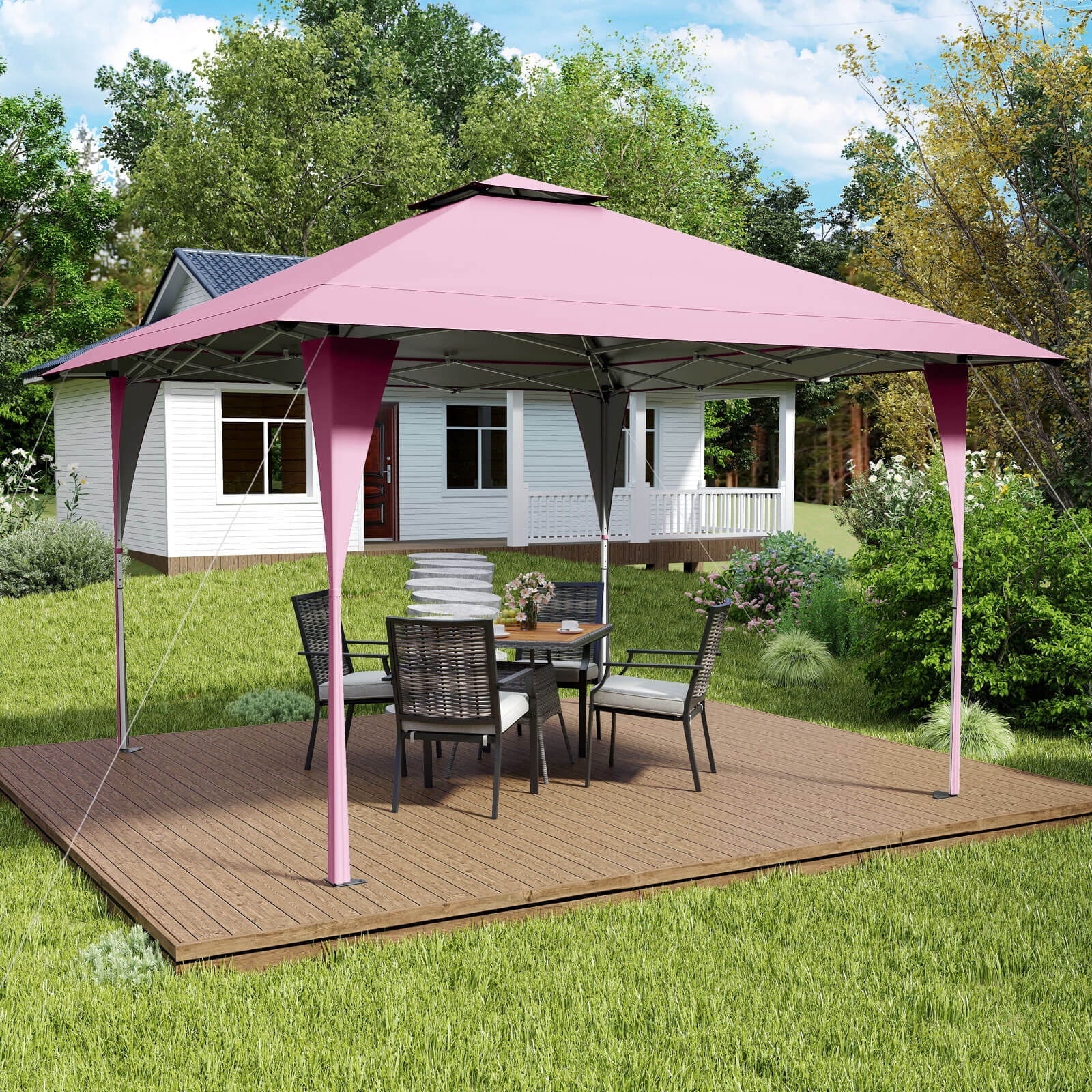 Costway Pop-Up Gazebo Outdoor Canopy Tent, 13 x 13 ft, Gray - Image 13 Costway Pop-Up Gazebo Outdoor Canopy Tent, 13 x 13 ft, Gray - Image 13