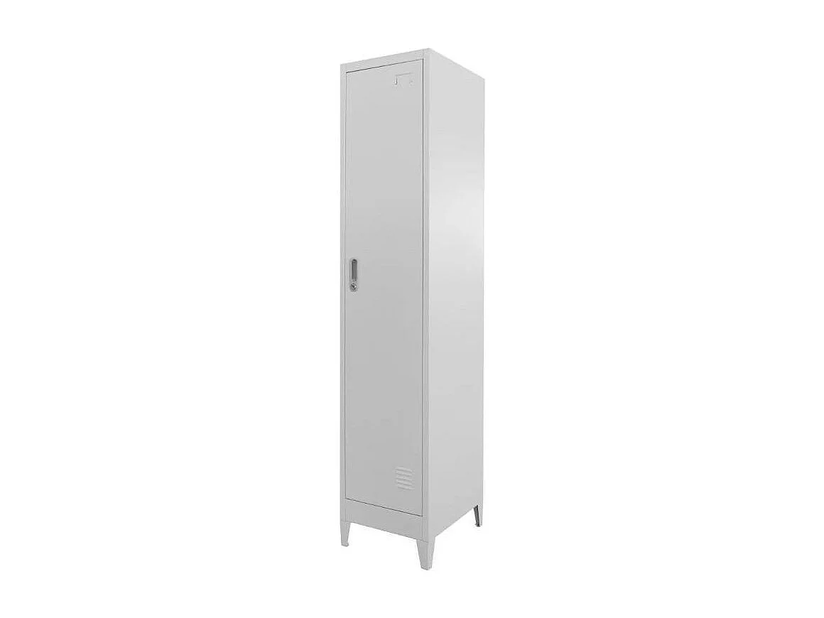 Armoire de bureau 1 porte 2 compartiments métal gris Brook
