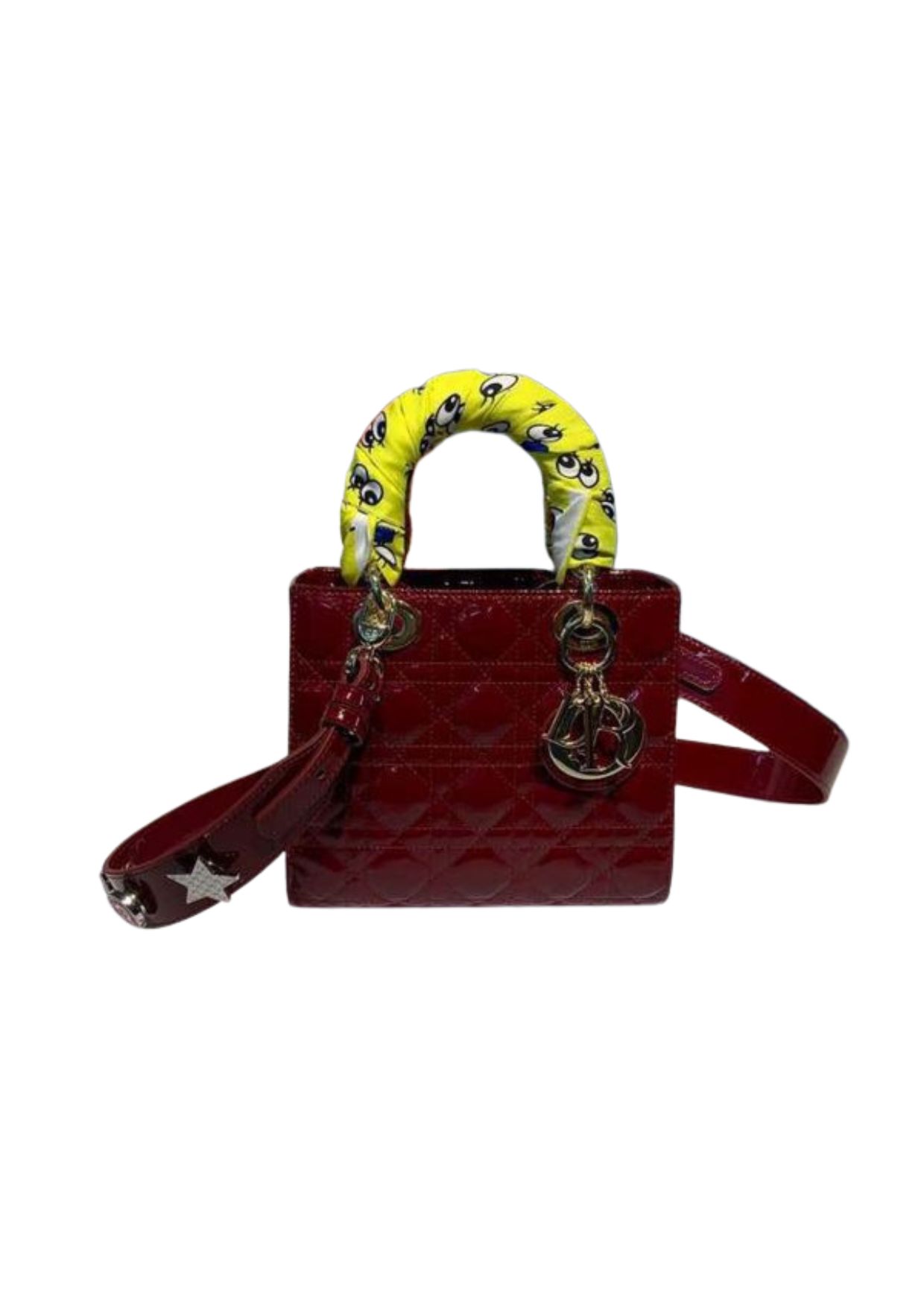 Christian Dior Small Lady Dior Bag with Chain Gold Toned Hardware Burgundy For Women 20cm/8in CD M0538OWCB_M323