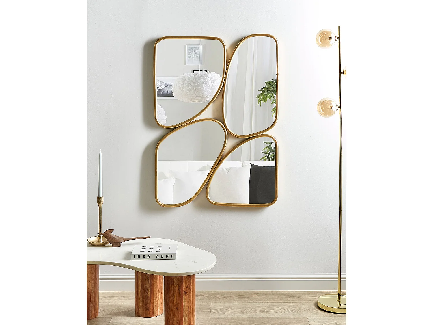 Miroir DIANCEY 70 cm 100 cm Métal Doré