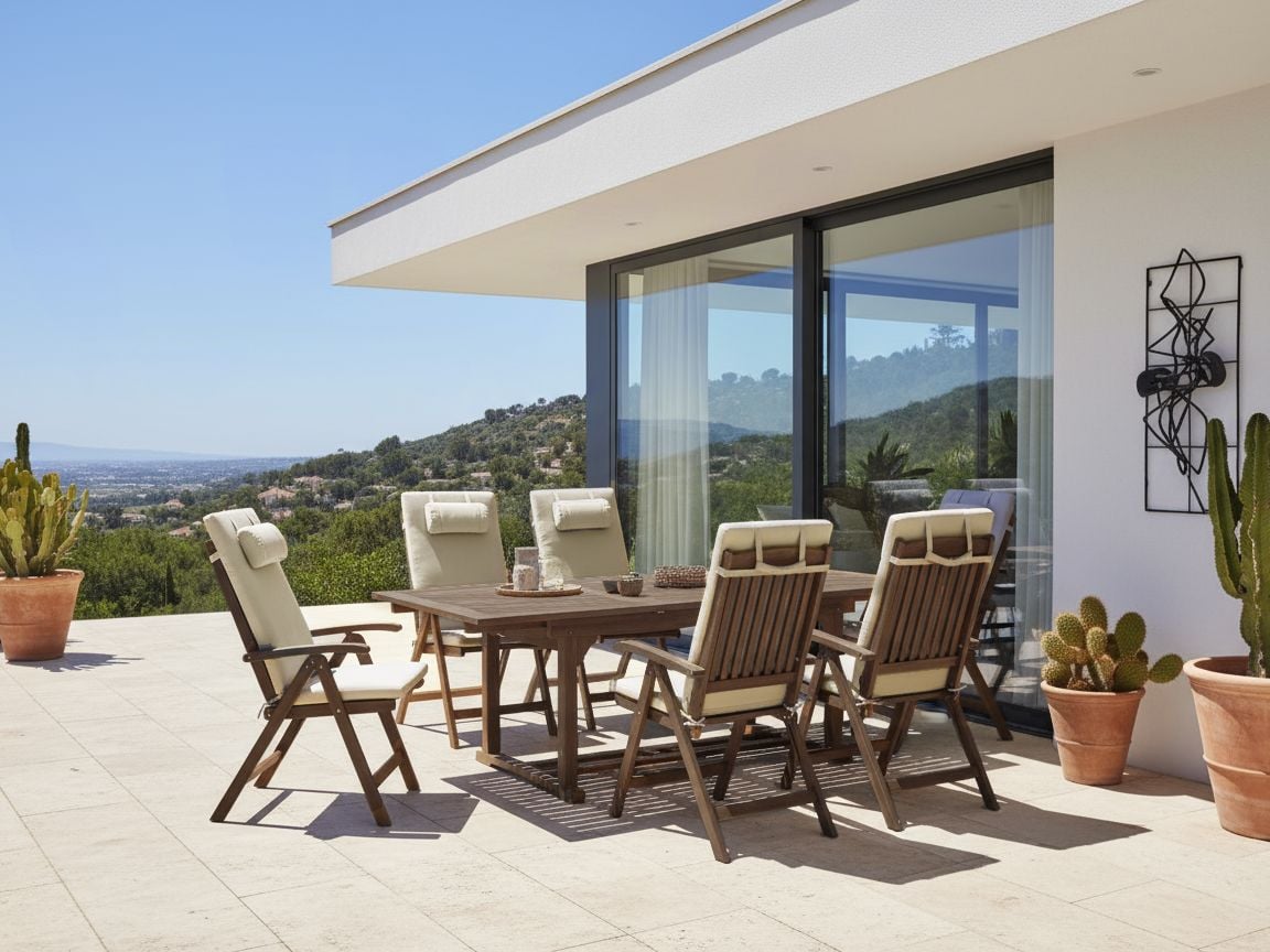 Garden Dining Set 6 Seater AMANTEA PREMIUM Acacia Wood Taupe