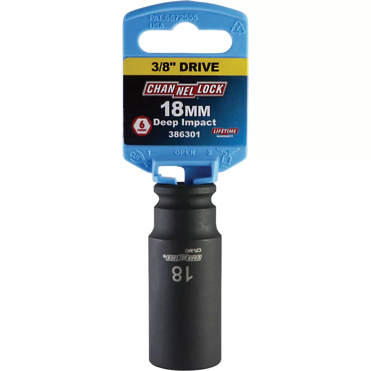 Channellock 3/8 In. Drive 18 mm 6-Point Deep Metric Impact Socket