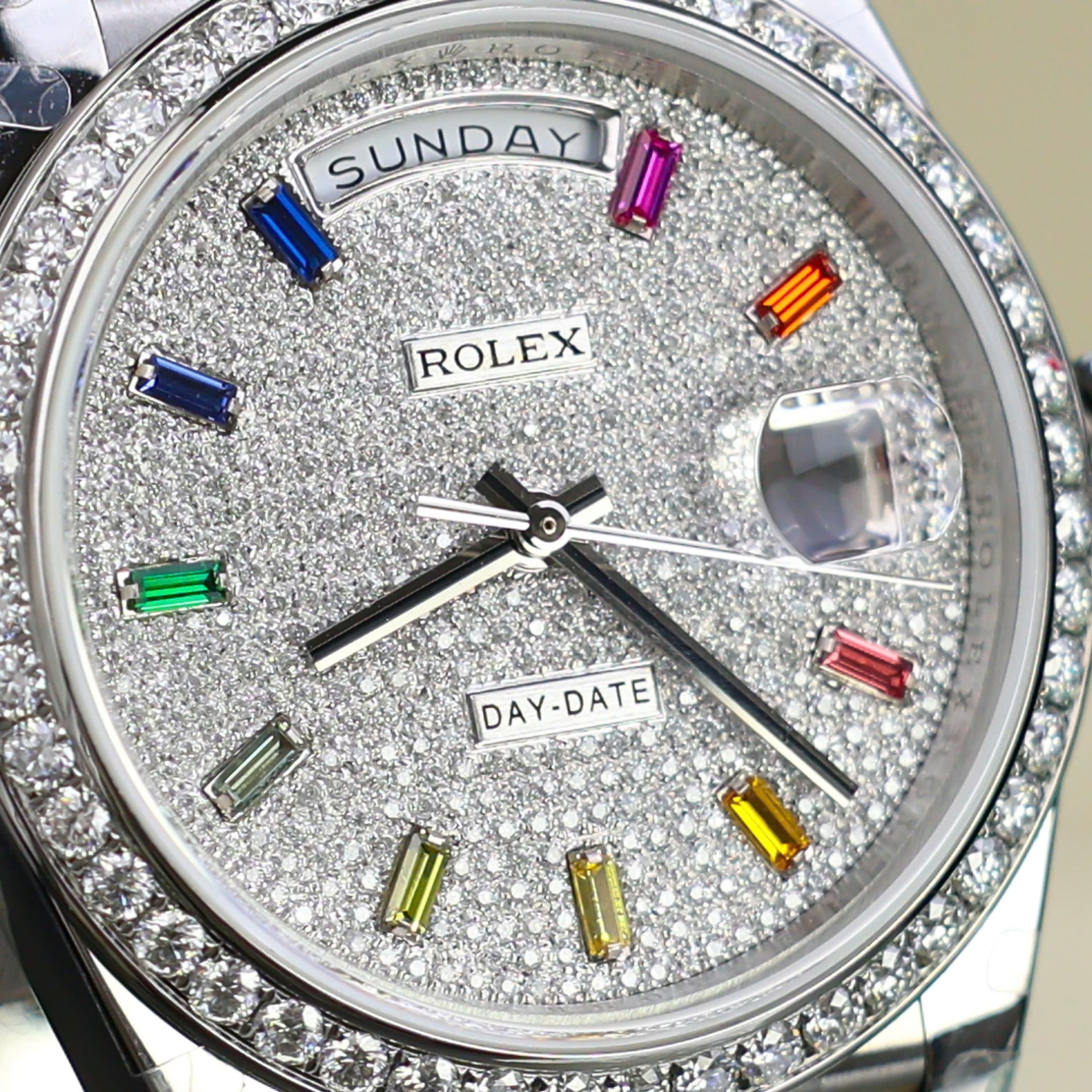 Rolex Day-Date Best Copies Watch Custom Diamonds Moissanite GM Factory 40mm - Elite Watch Atelier