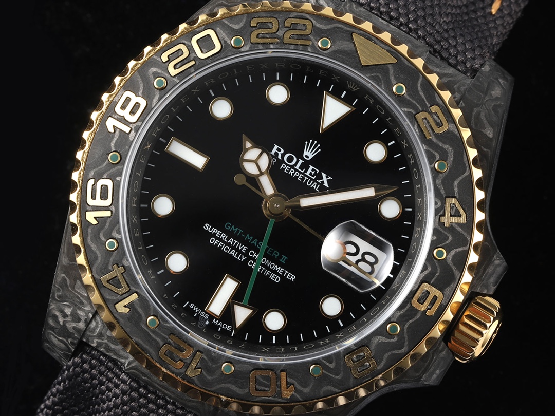 Diw New Rolex Ultra Limited Edition GMT-MASTER II-Carbon Fiber-Black Gold(1:1 replica) - Elite Watch Atelier