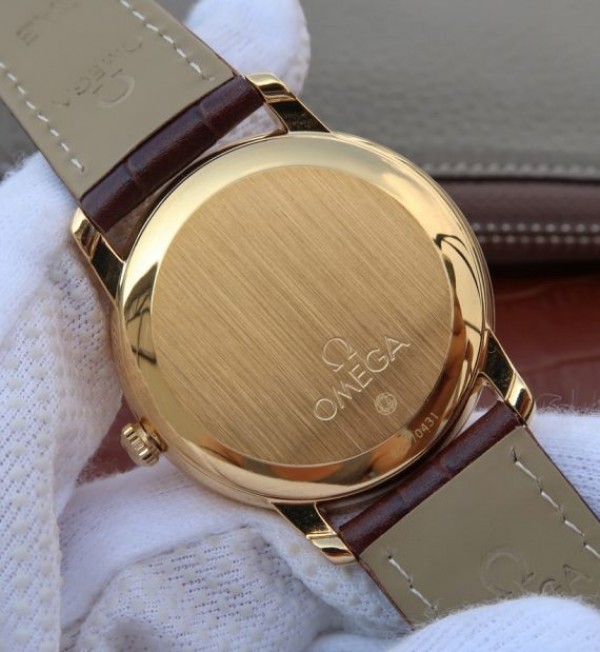 Replica Omega MKF De Ville 37mm YG White Dial YG Markers Leather Strap A2892 - Top club