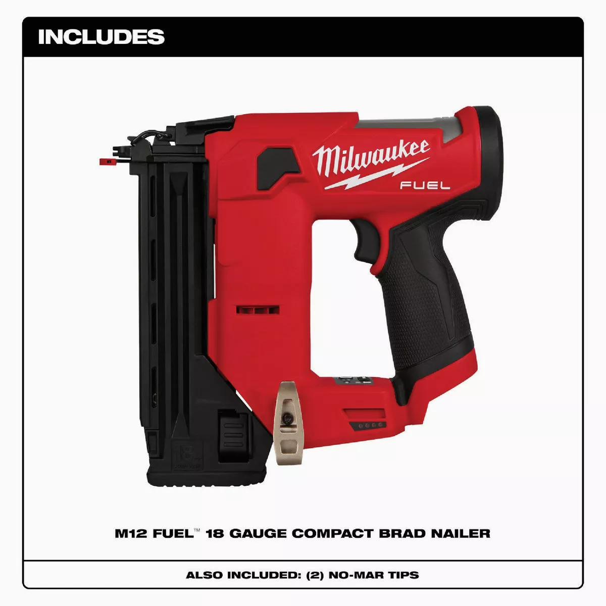 Milwaukee M12 FUEL Brushless 18-Gauge Compact Cordless Brad Nailer (Tool Only)