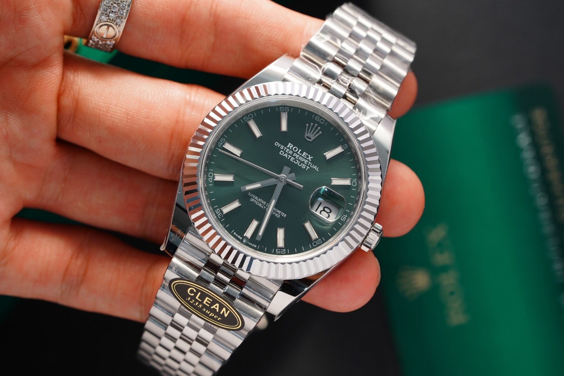 Rolex Datejust 126334 Replica Watch Green Dial Clean Factory 41mm - Elite Watch Atelier