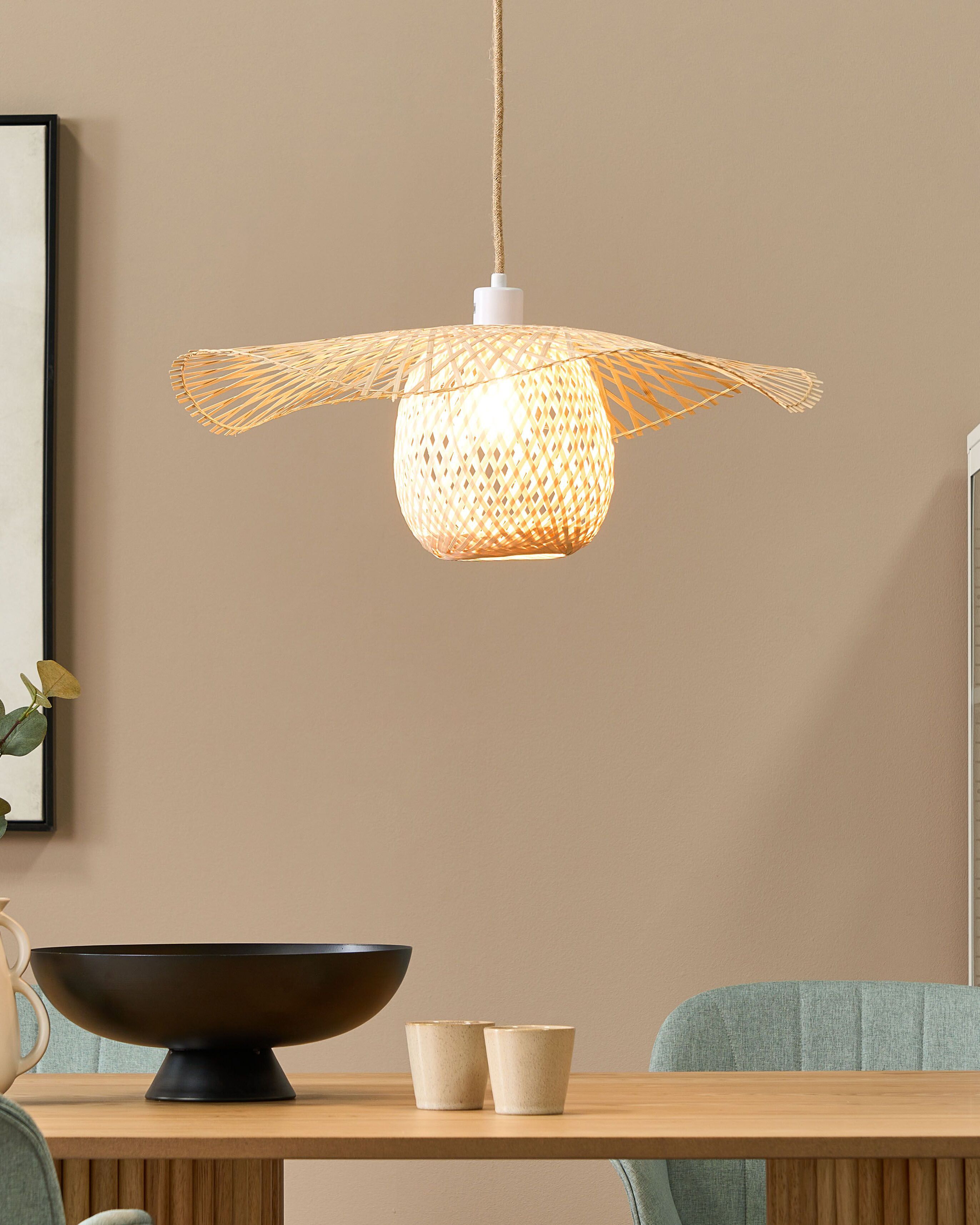 Pendant Lamp BONITO Bamboo Light Brown