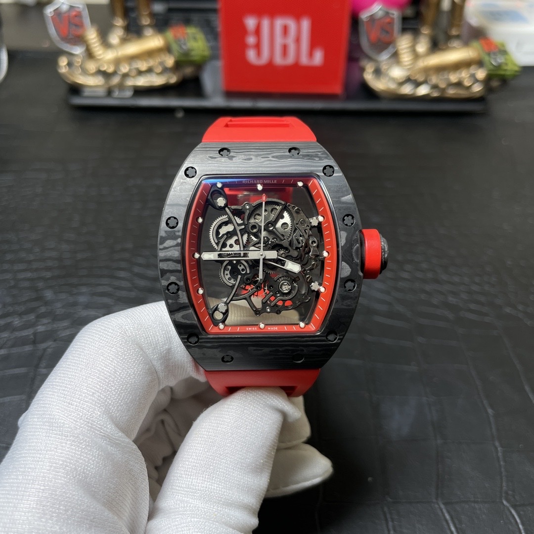 Richard Mille RM055 Carbon NTPT Replica 1:1 Watch Red BBR 45mm - Top club