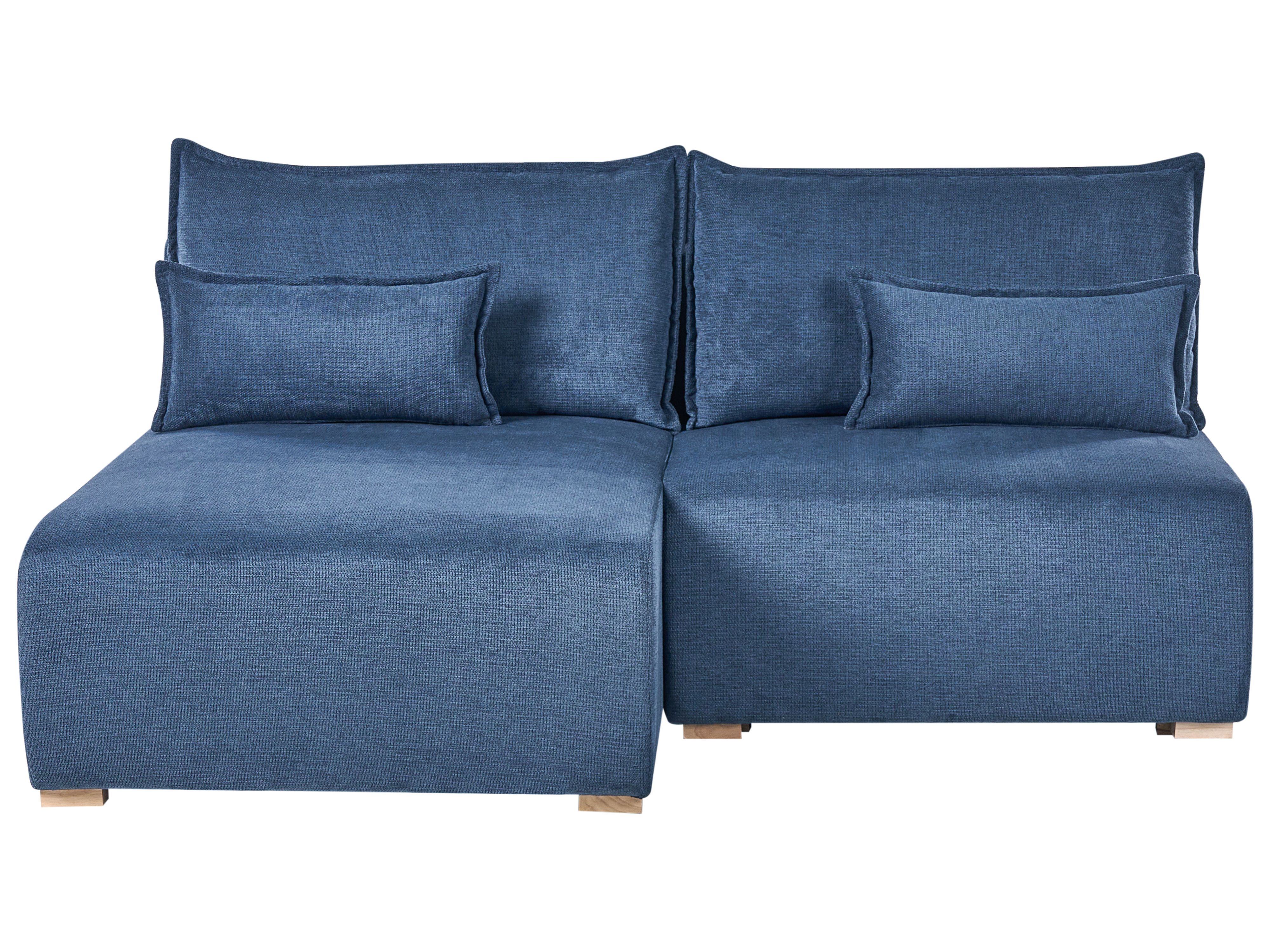 Modular Corner Sofa NERBO Fabric Blue Right Hand