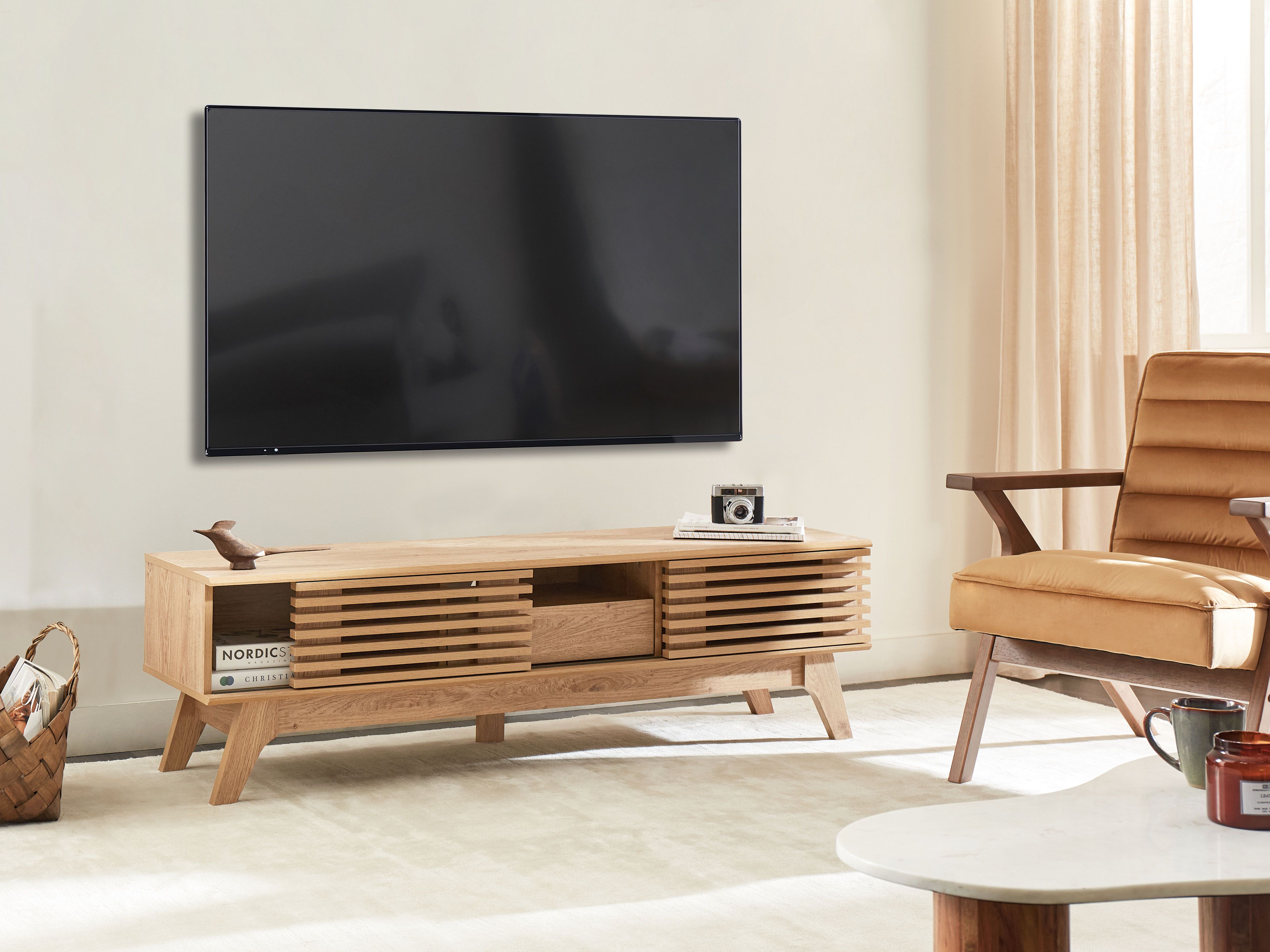 TV Stand DETROIT II Light Brown