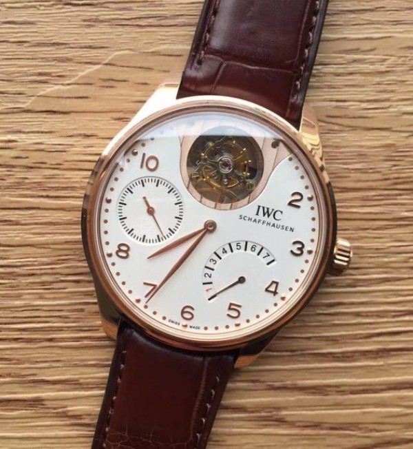Replica IWC TF Portuguese Tourbillon IW5042 RG White Dial - Elite Watch Atelier