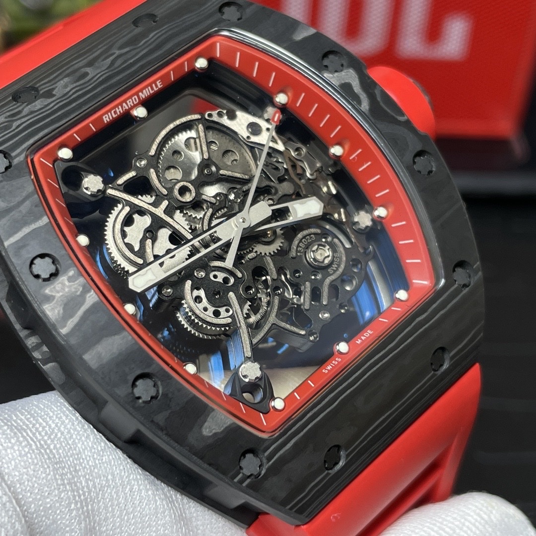 Richard Mille RM055 Carbon NTPT Replica 1:1 Watch Red BBR 45mm - Top club
