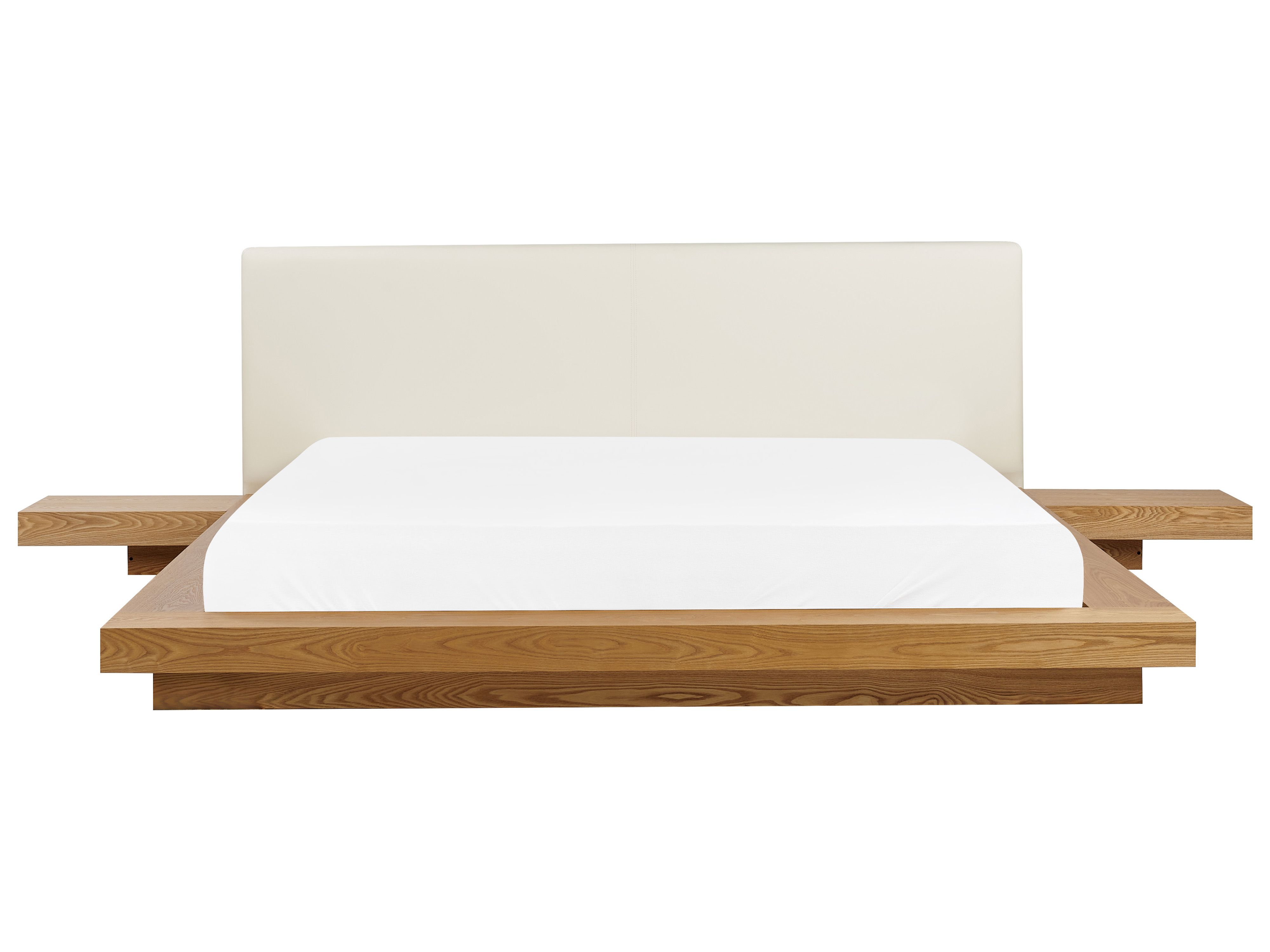 Waterbed Faux Leather ZEN 180 x 200 cm (EU Super King) Natural Ash Wood