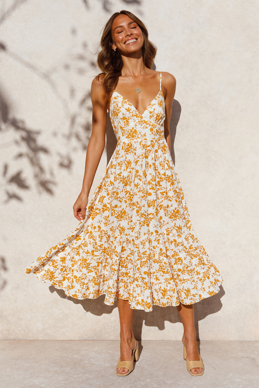 Woman V-neck Halter Bow Holiday Dress