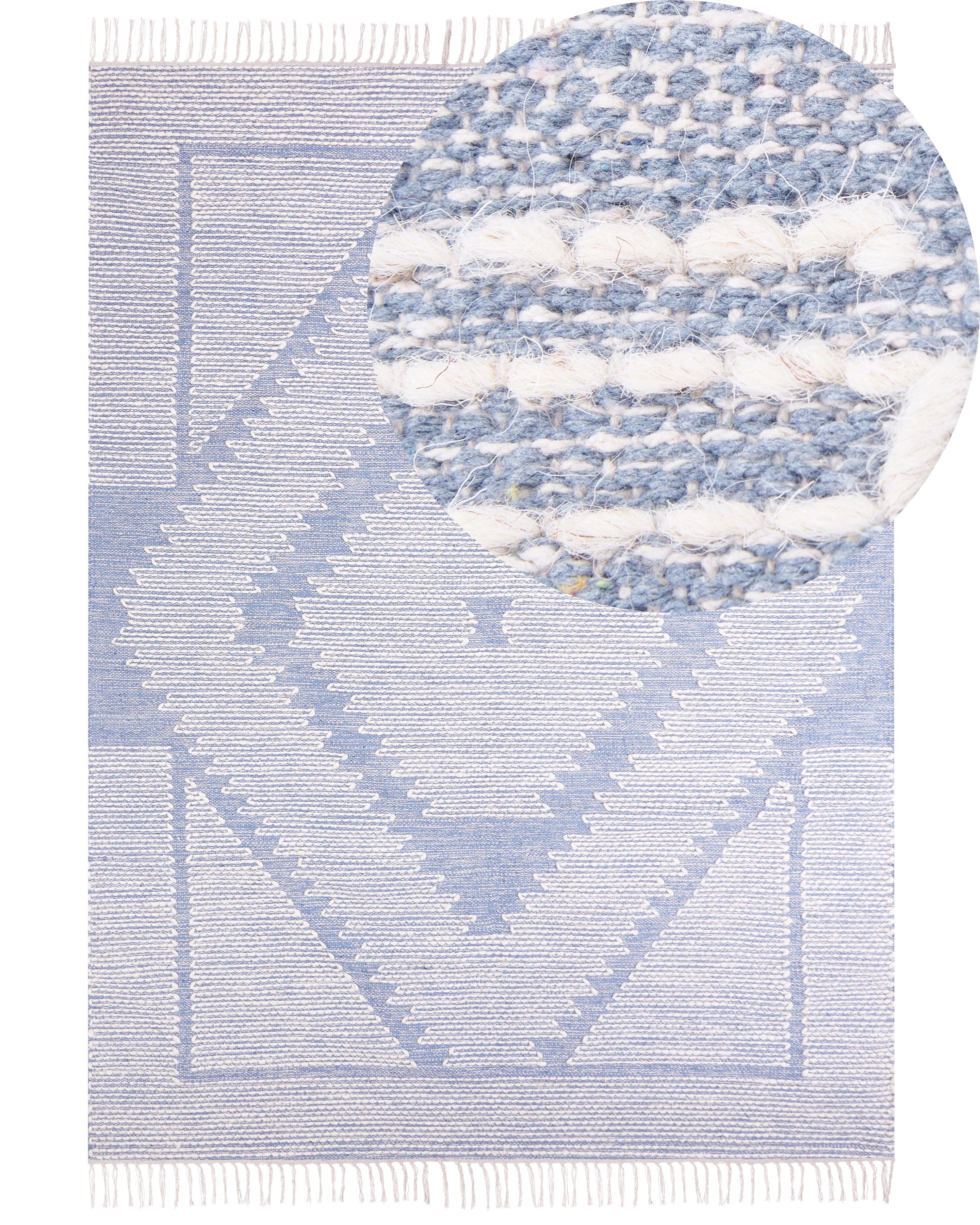 Rug ANSAR Blue 160 x 230 cm Cotton
