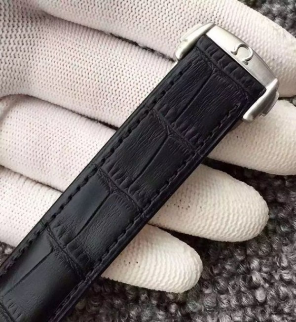 Replica Omega Speedmaster MoonWatch NASA SS Black Dial Leather Strap Manual Winding - Top club